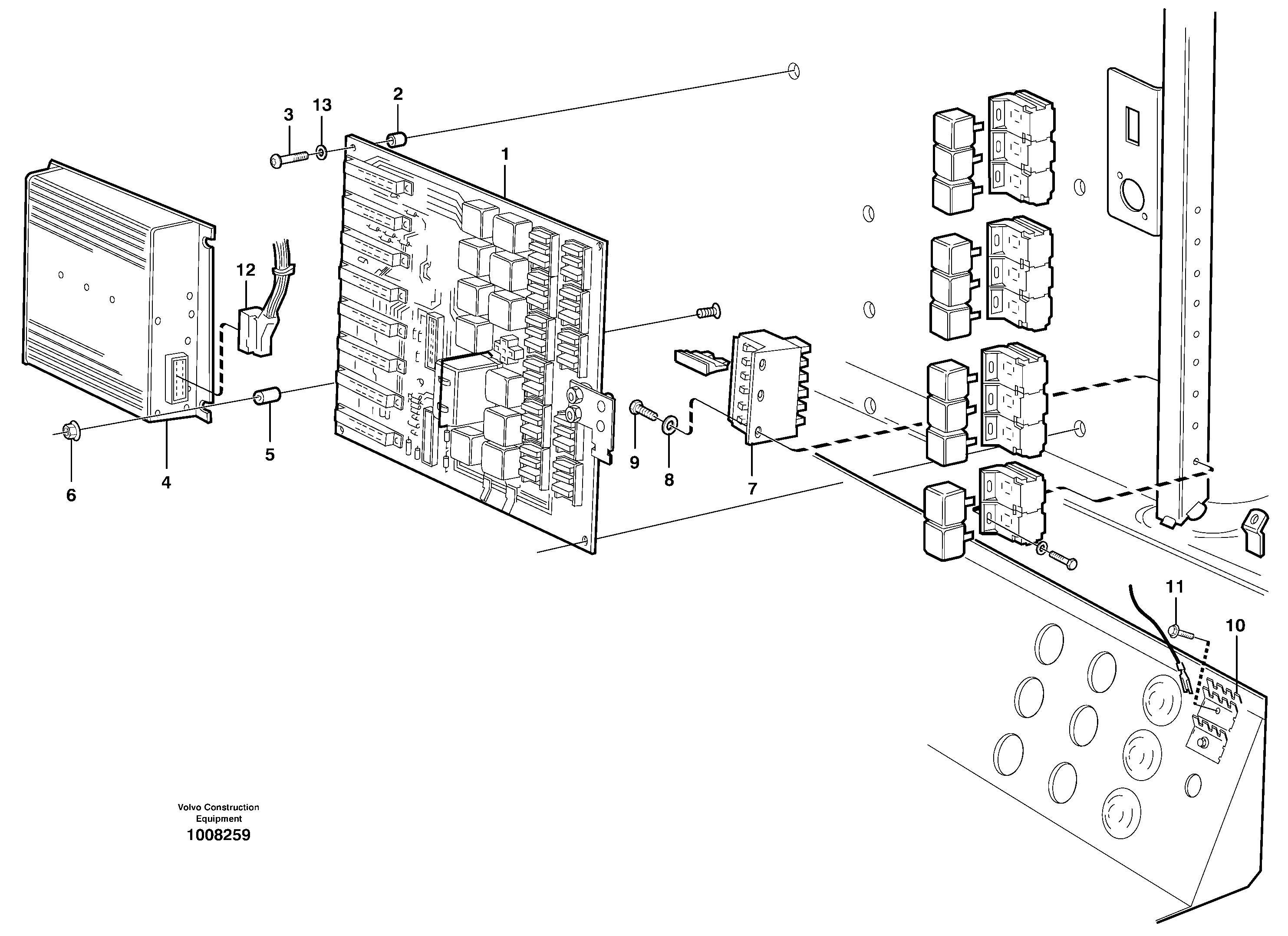 Схема запчастей Volvo L70E - 26106 Electrical distribution box L70E
