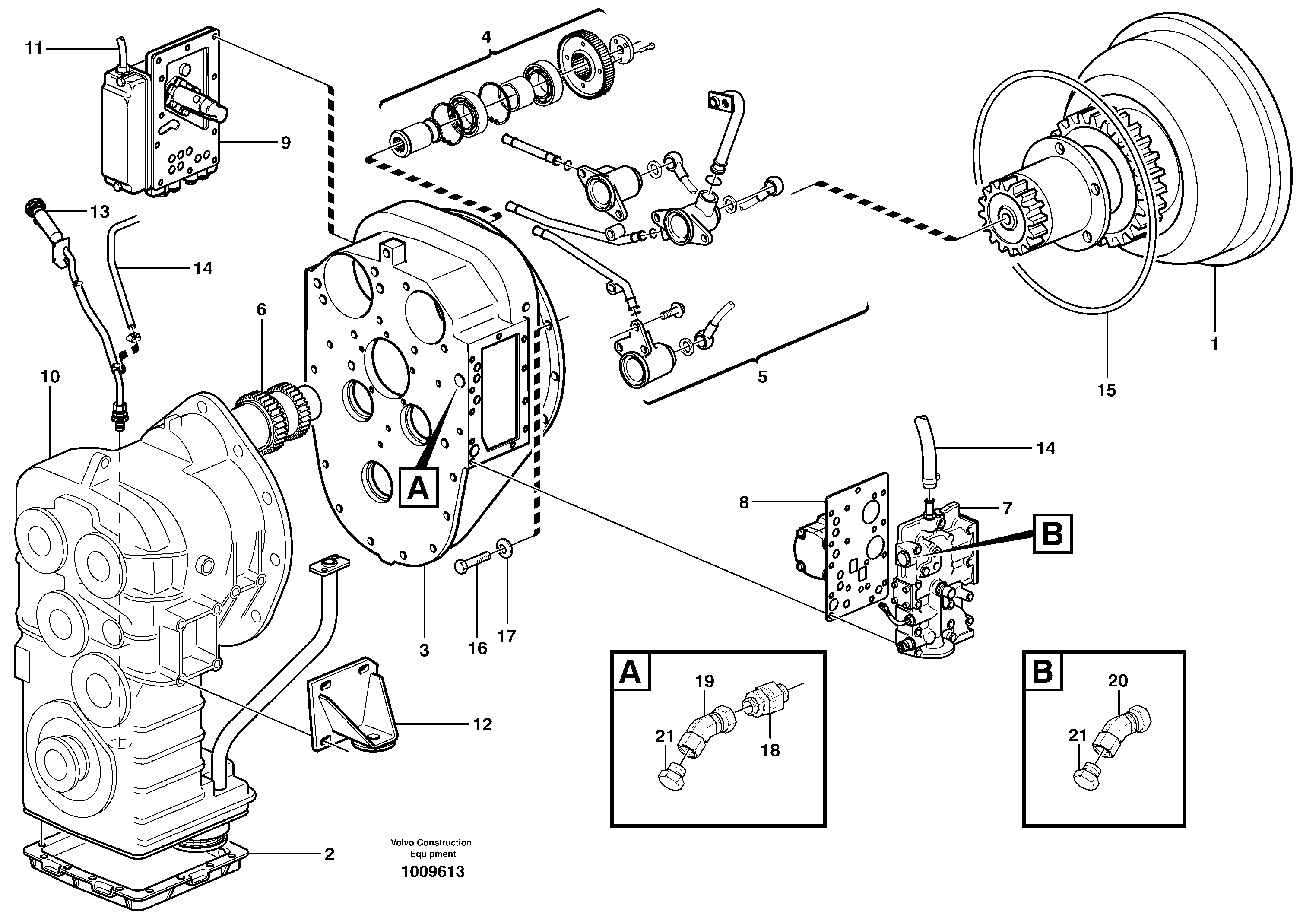 Схема запчастей Volvo L70E - 30000 Hydraulic transmission with fitting parts L70E