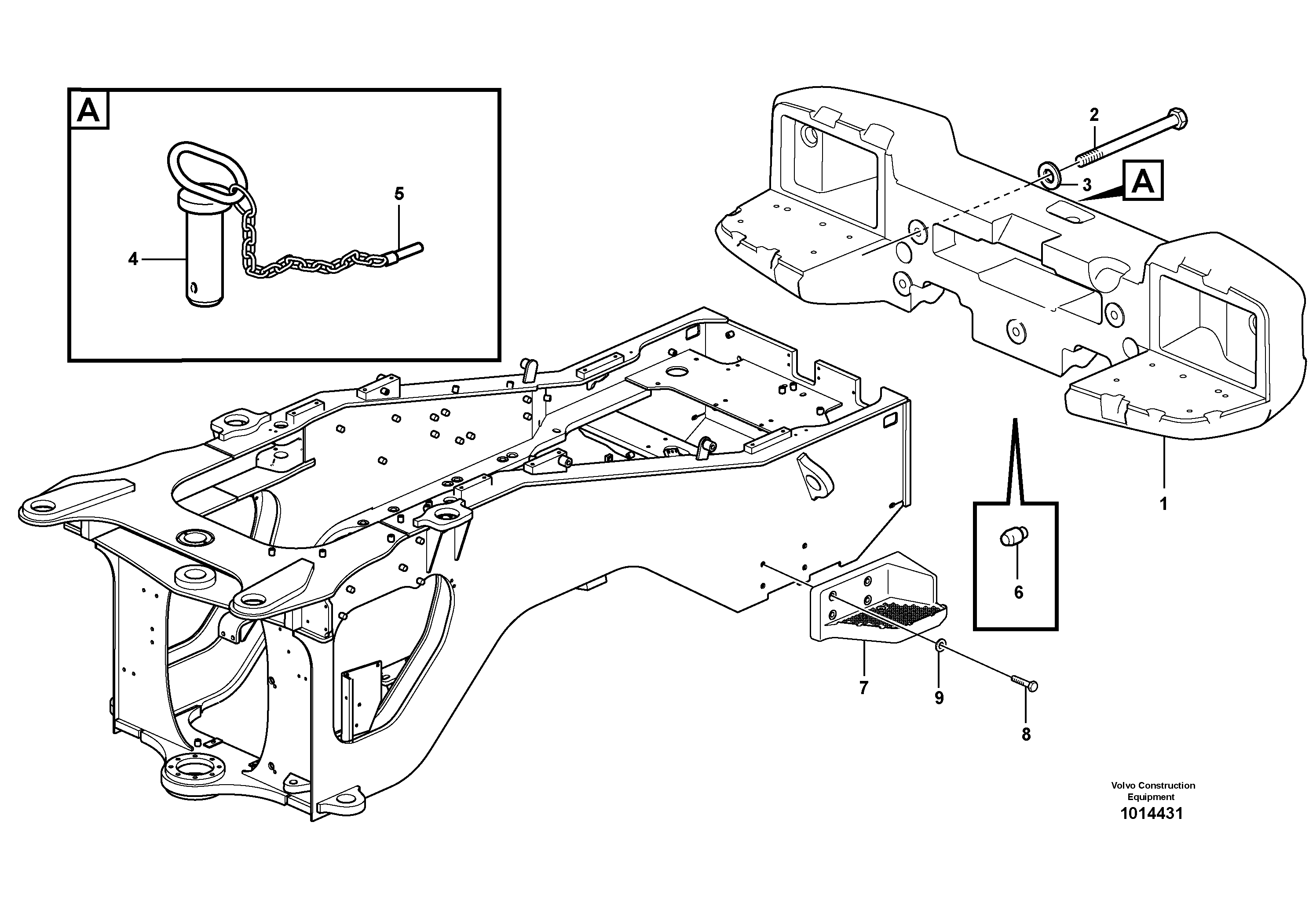 Схема запчастей Volvo L70E - 28515 Rear hitch and counterweight L70E