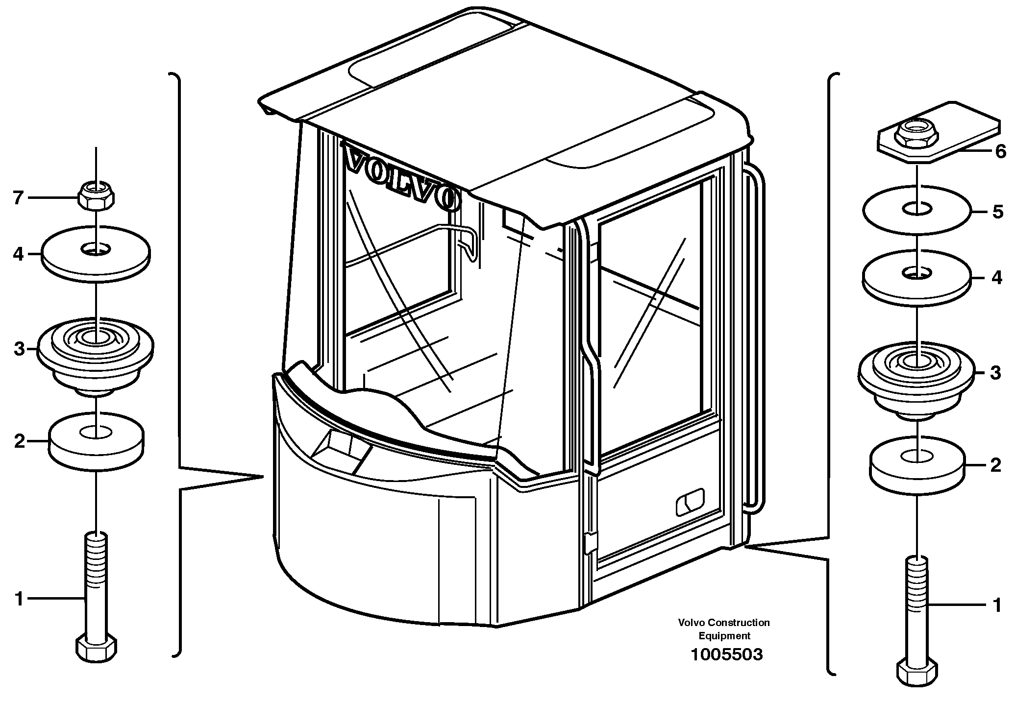 Схема запчастей Volvo L70E - 28536 Cab mounting block L70E