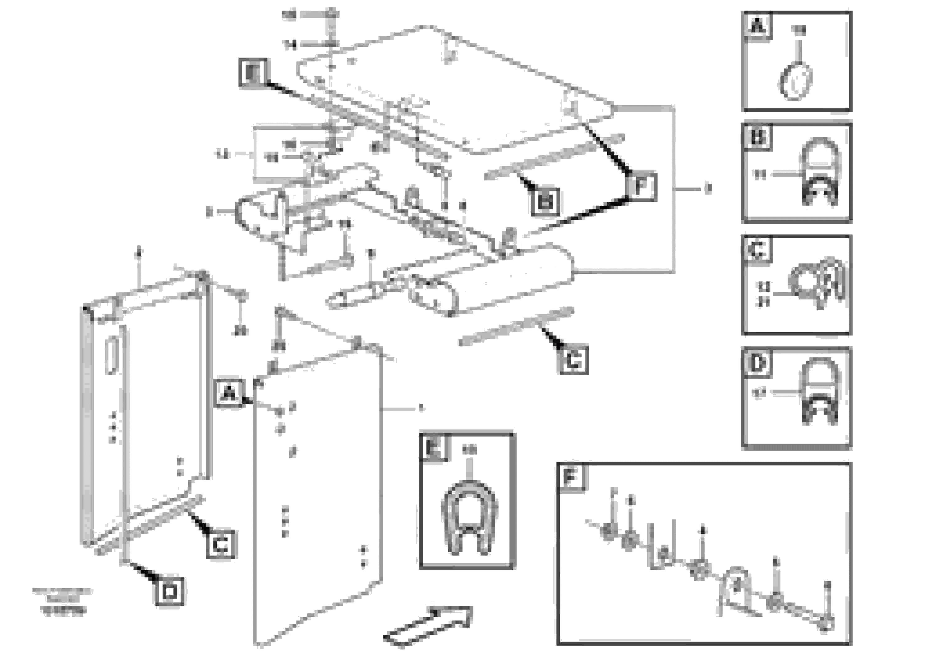 Схема запчастей Volvo L70E - 25194 Side hatches, front L70E