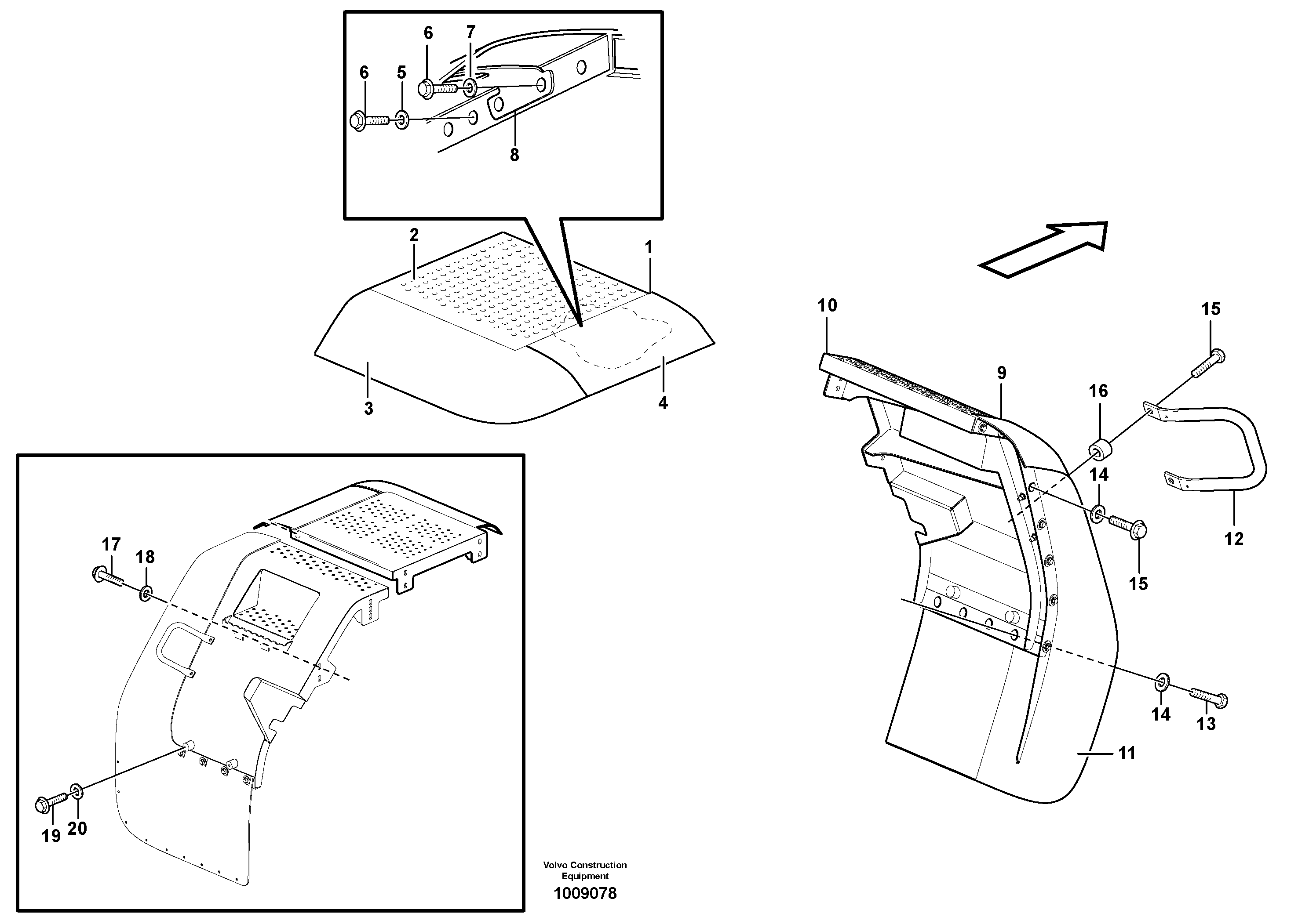 Схема запчастей Volvo L70E - 20874 Fender, rear L70E