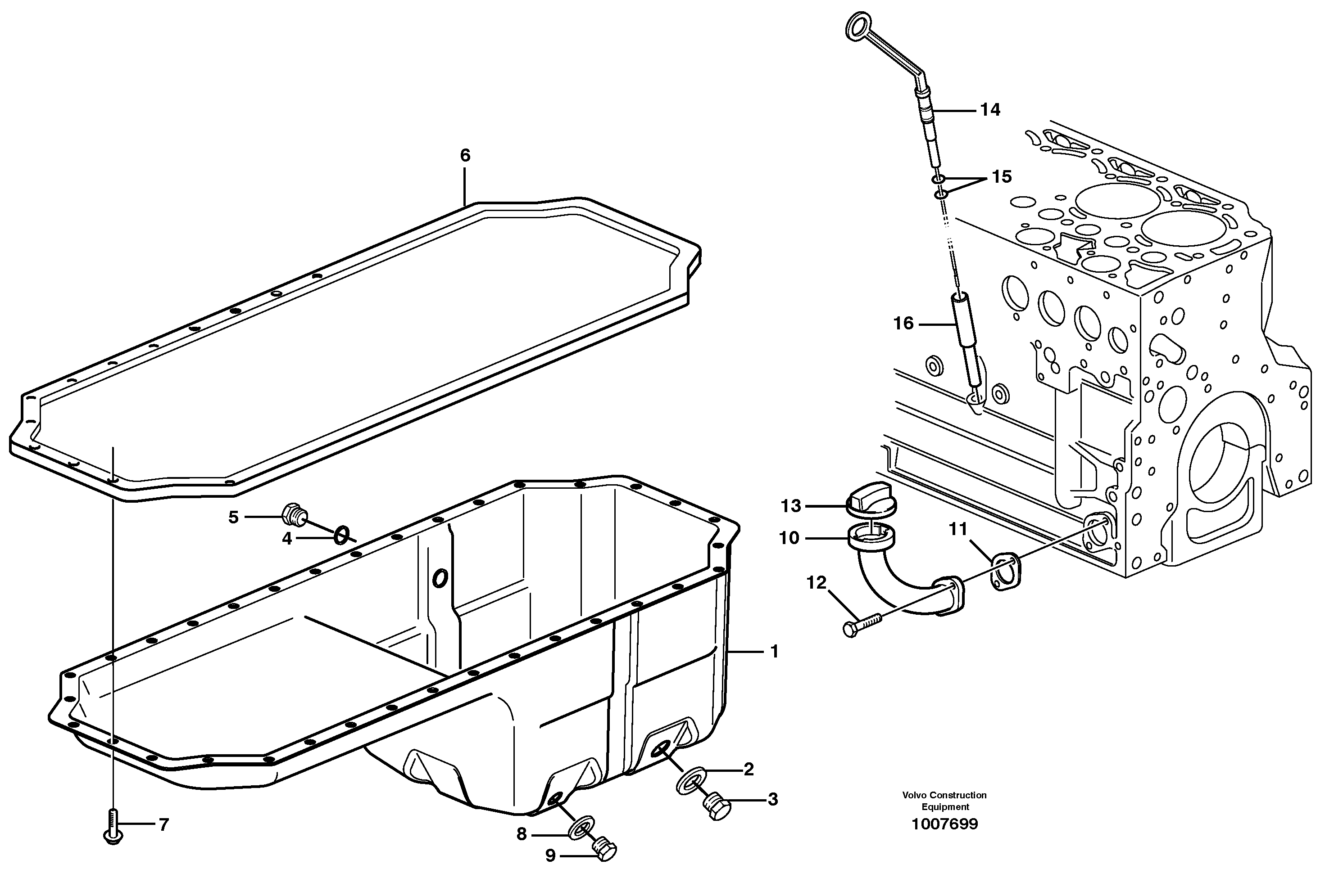 Схема запчастей Volvo L70E - 15433 Oil sump L70E