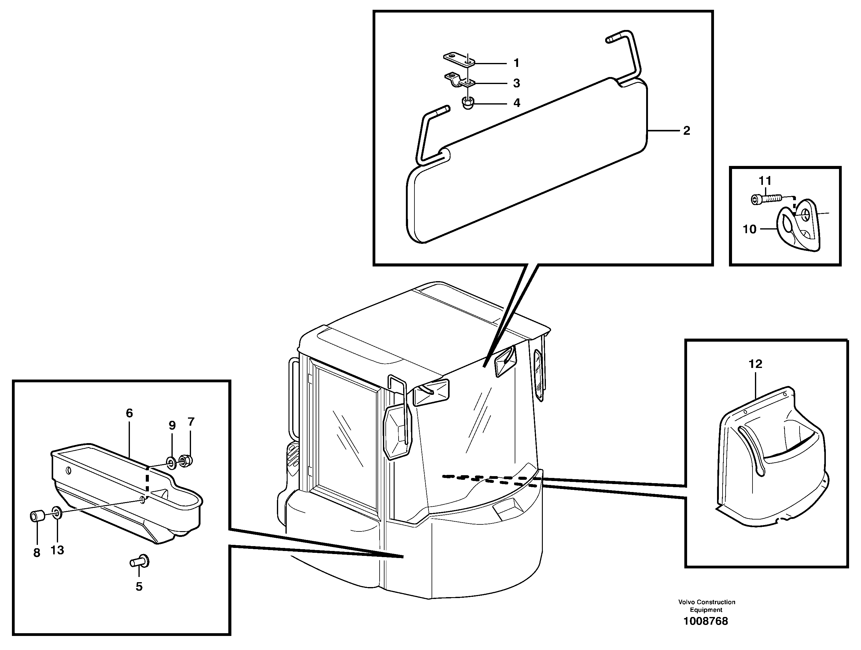 Схема запчастей Volvo L70E - 28260 Interior components L70E