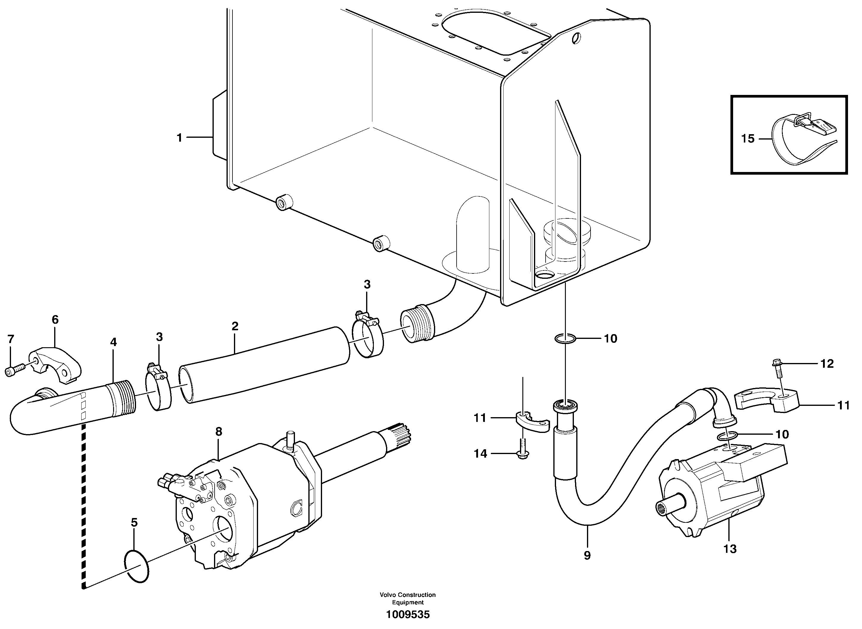 Схема запчастей Volvo L70E - 28092 Suction line, tank - pump L70E