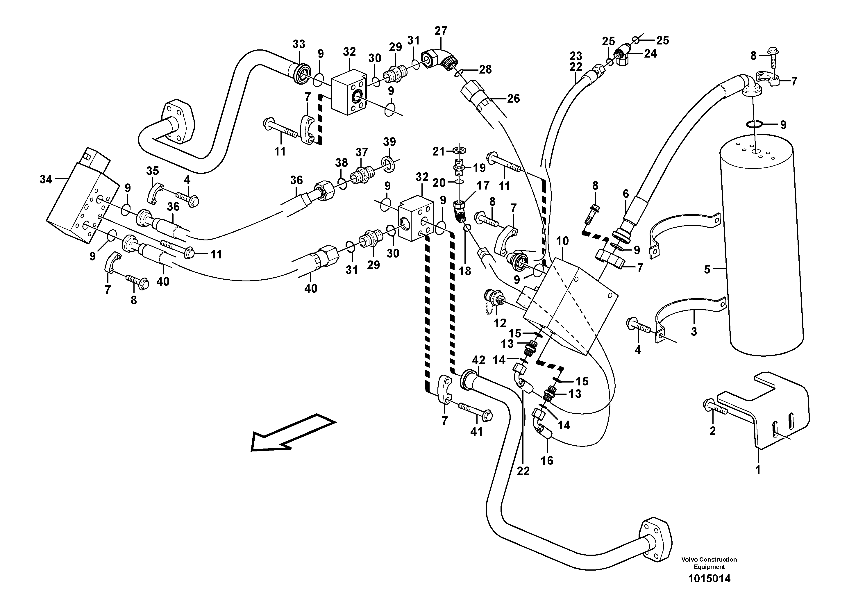 Схема запчастей Volvo L70E - 38015 Boom suspension system L70E