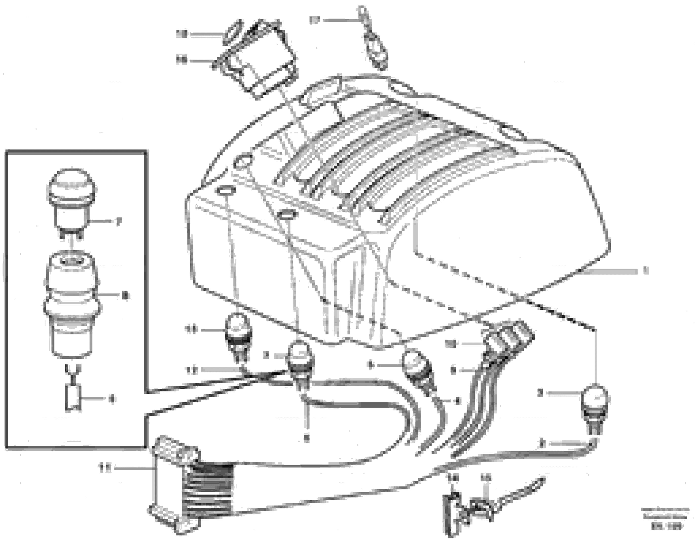 Схема запчастей Volvo L90E - 61684 Cable harnesses, servo valve L90E