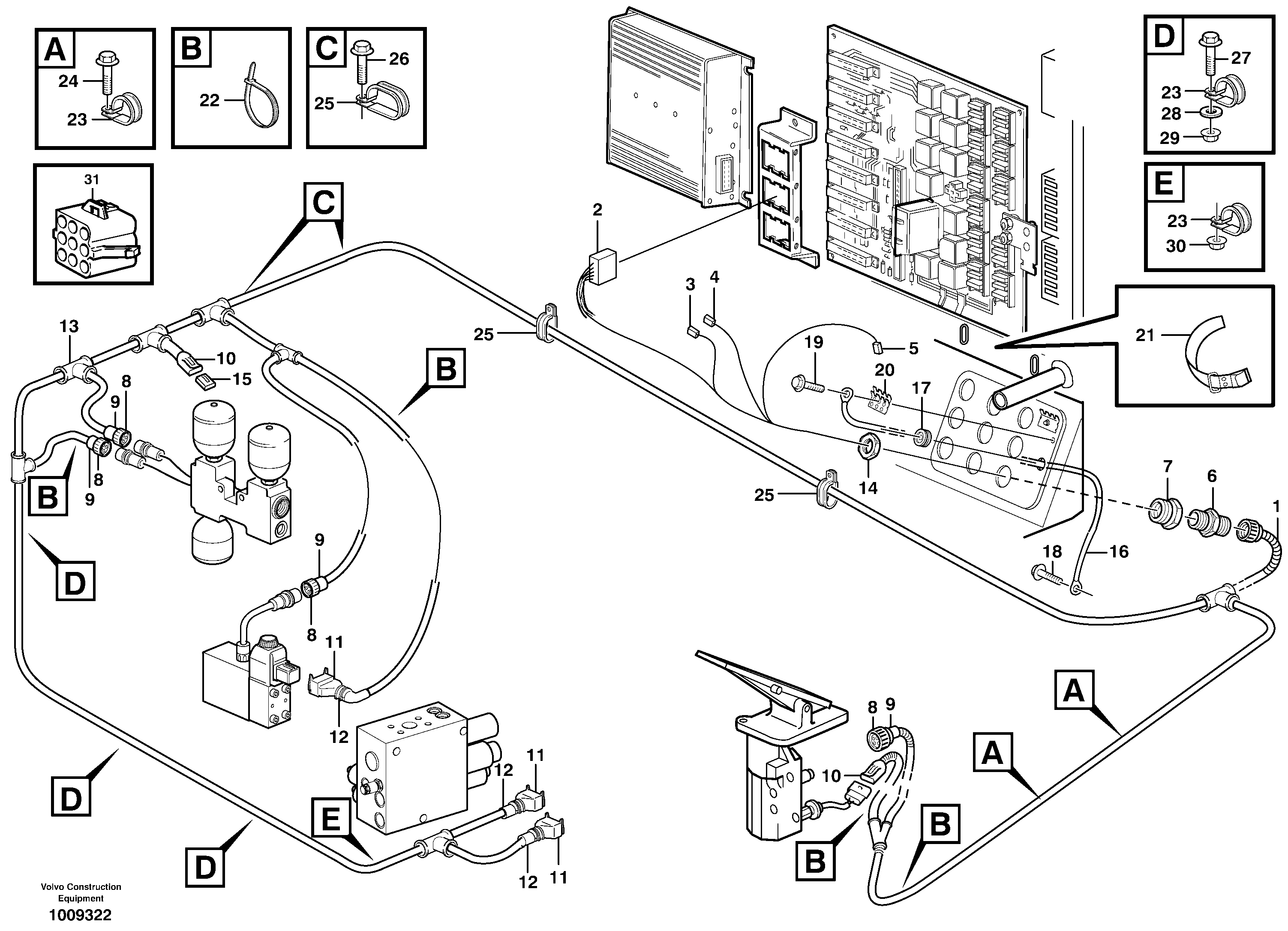 Схема запчастей Volvo L90E - 85088 Cable harness, under cab L90E