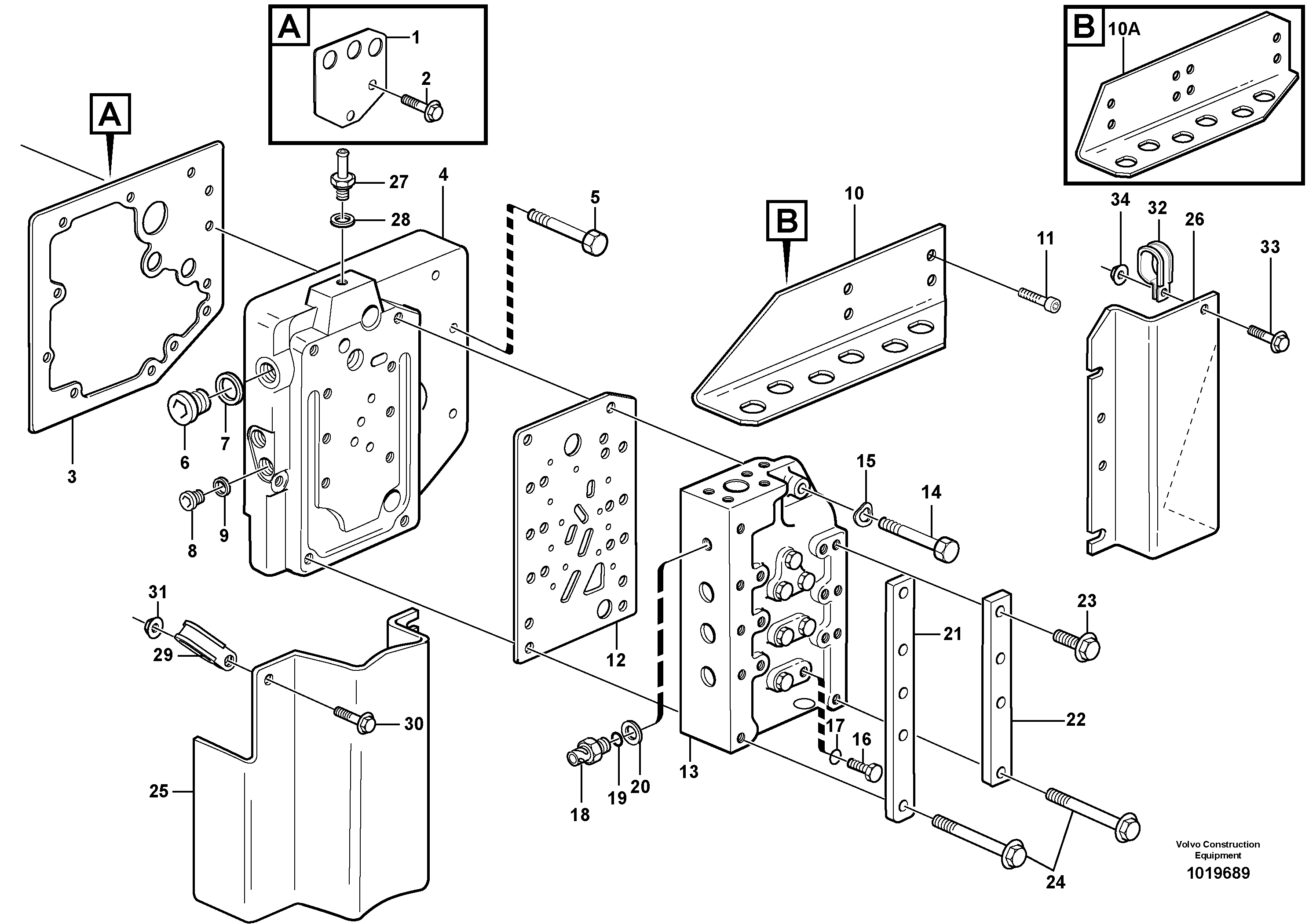 Схема запчастей Volvo L90E - 89079 Range selector valve with fitting parts L90E