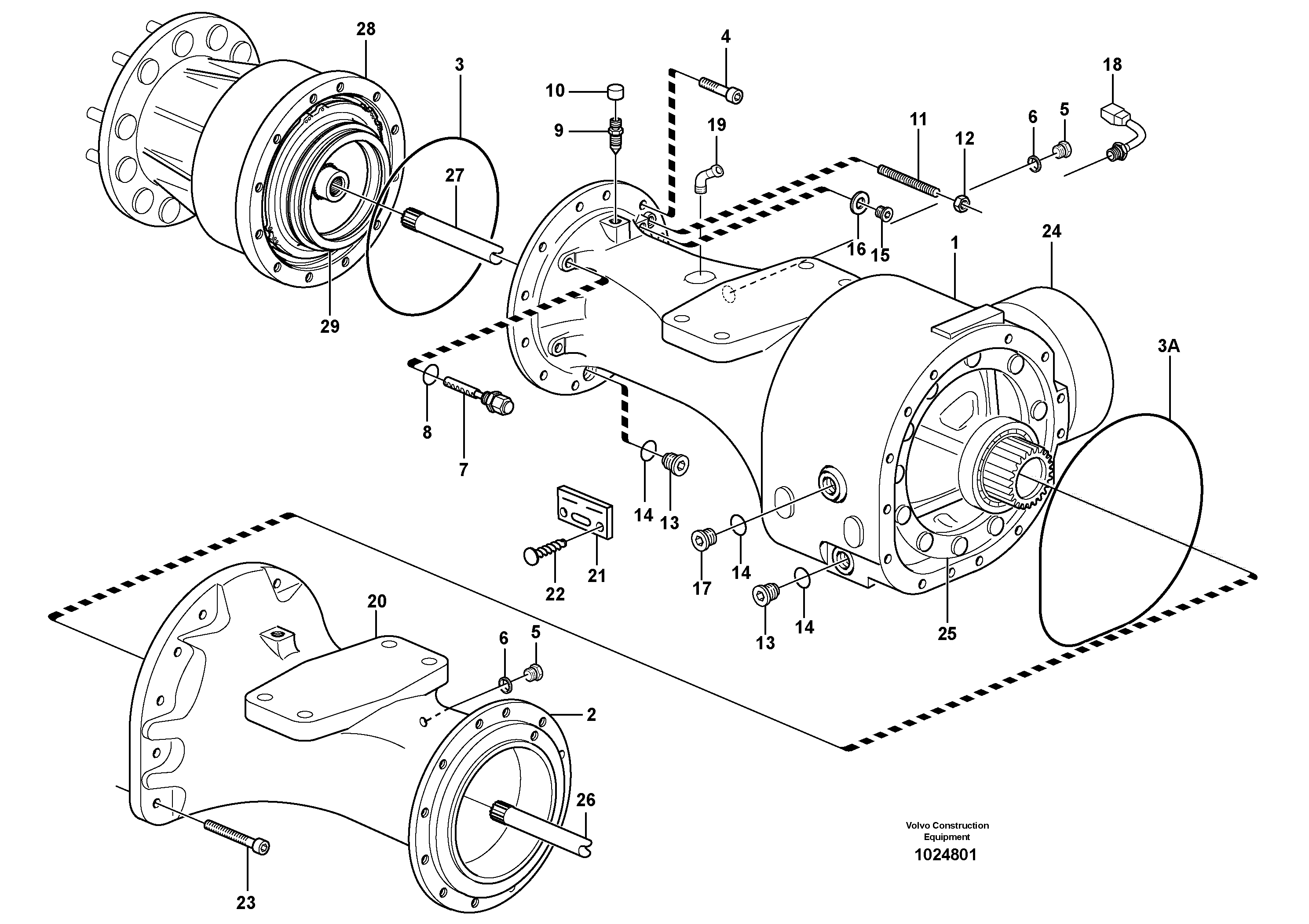 Схема запчастей Volvo L90E - 18316 Planetary axle, front L90E