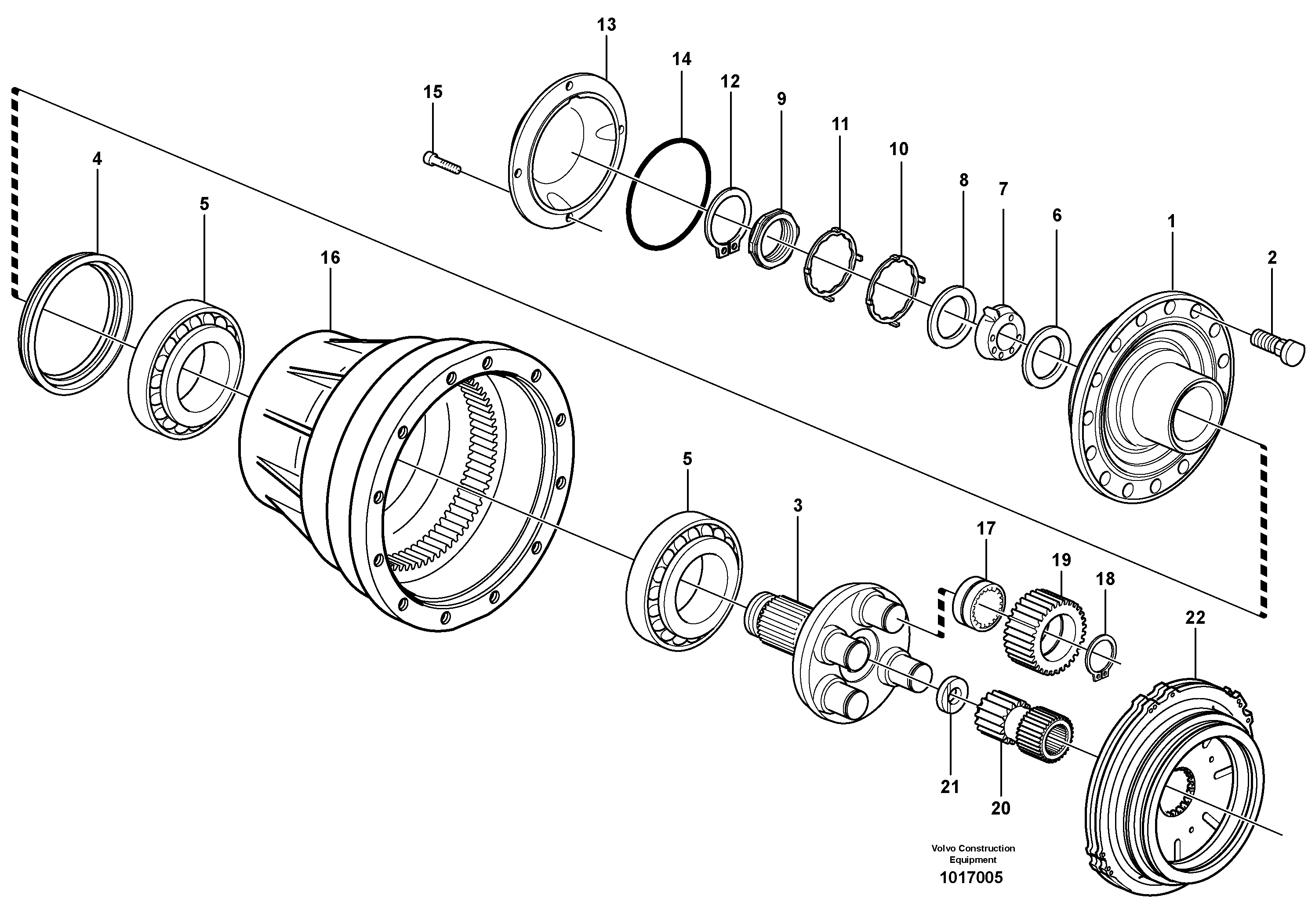 Схема запчастей Volvo L90E - 18317 Planetary axle, Front L90E