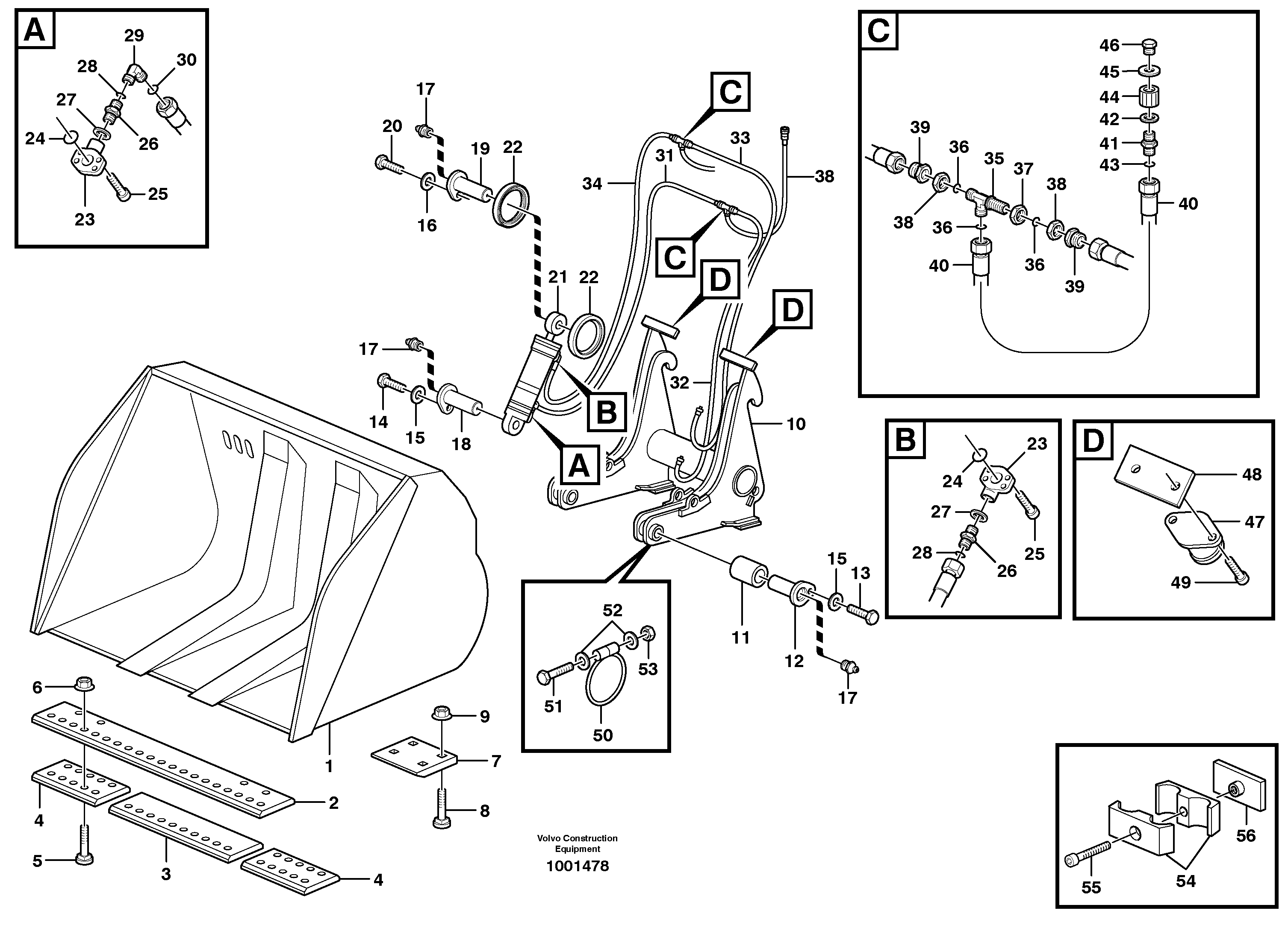 Схема запчастей Volvo L90E - 3972 High-tipping bucket ATTACHMENTS ATTACHMENTS WHEEL LOADERS GEN. D - E