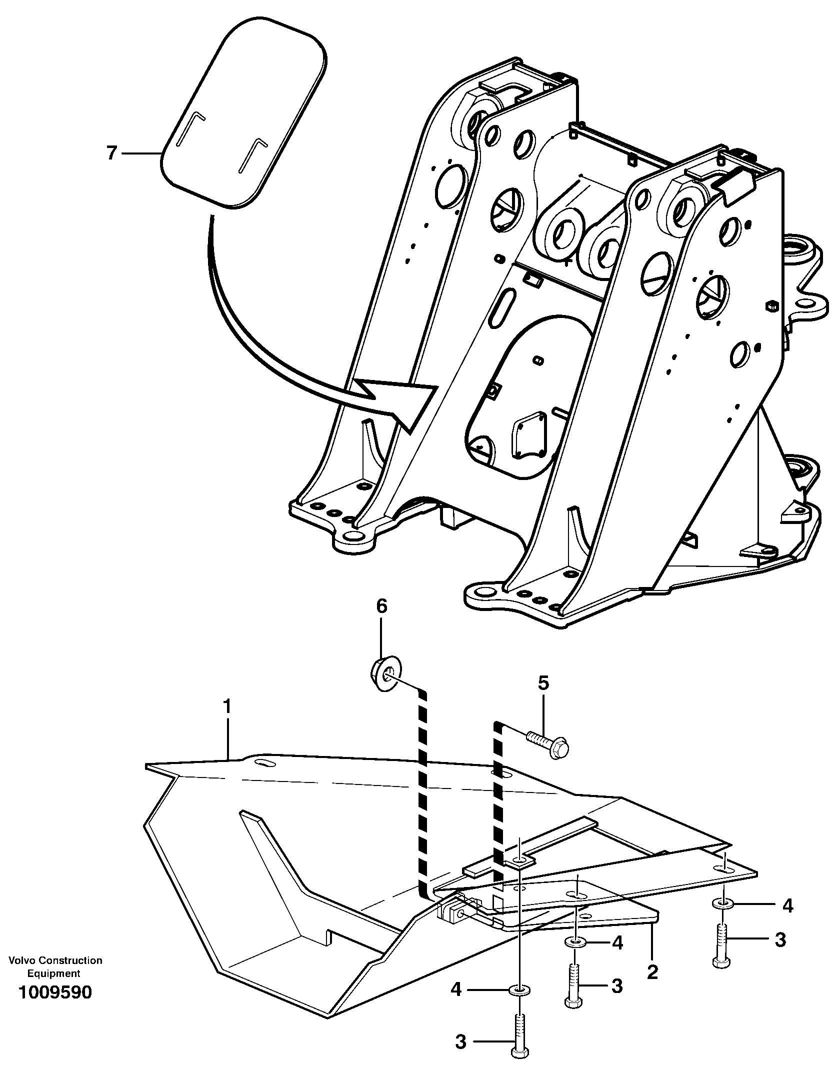 Схема запчастей Volvo L90E - 25027 Belly guard, front L90E