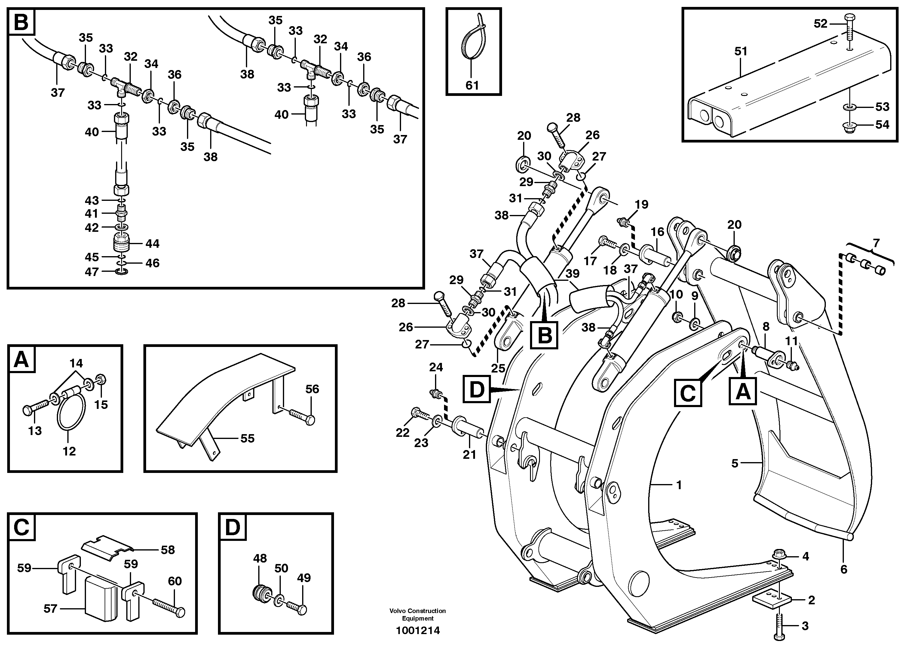 Схема запчастей Volvo L90E - 5248 Whole-stem grapple ATTACHMENTS ATTACHMENTS WHEEL LOADERS GEN. D - E