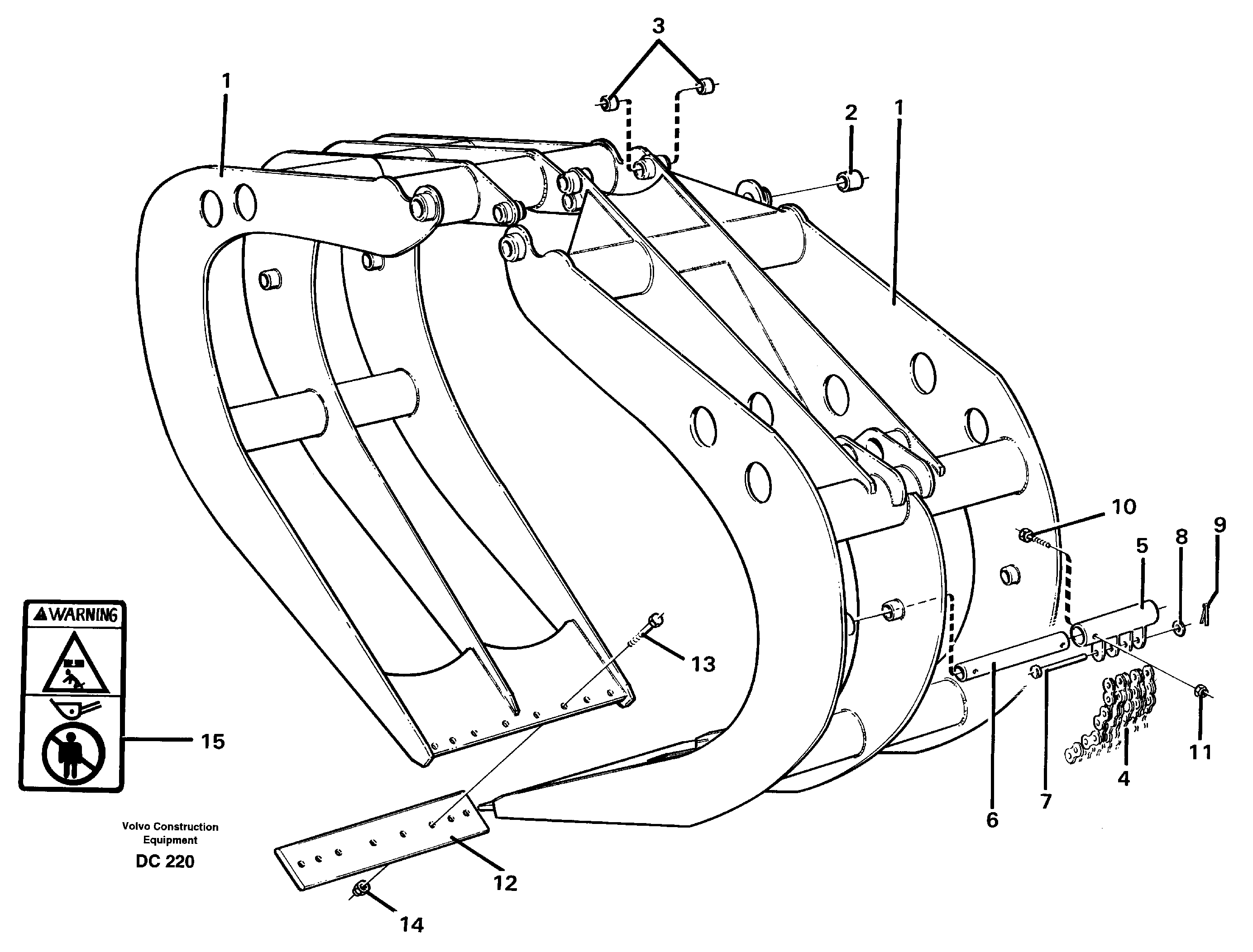 Схема запчастей Volvo L90E - 66588 Grapple ATTACHMENTS ATTACHMENTS WHEEL LOADERS GEN. D - E