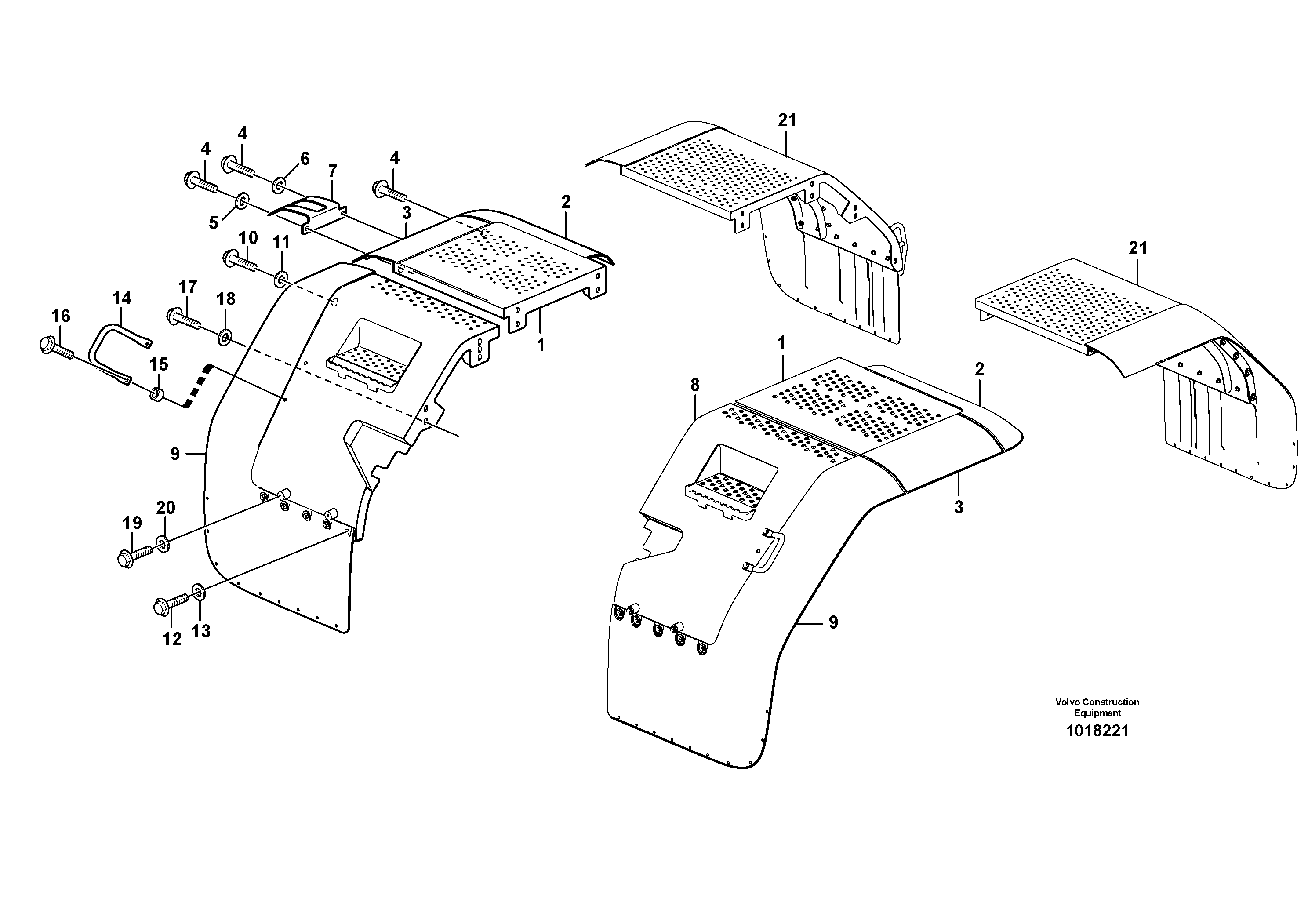 Схема запчастей Volvo L90E - 11776 Fender, rear L90E