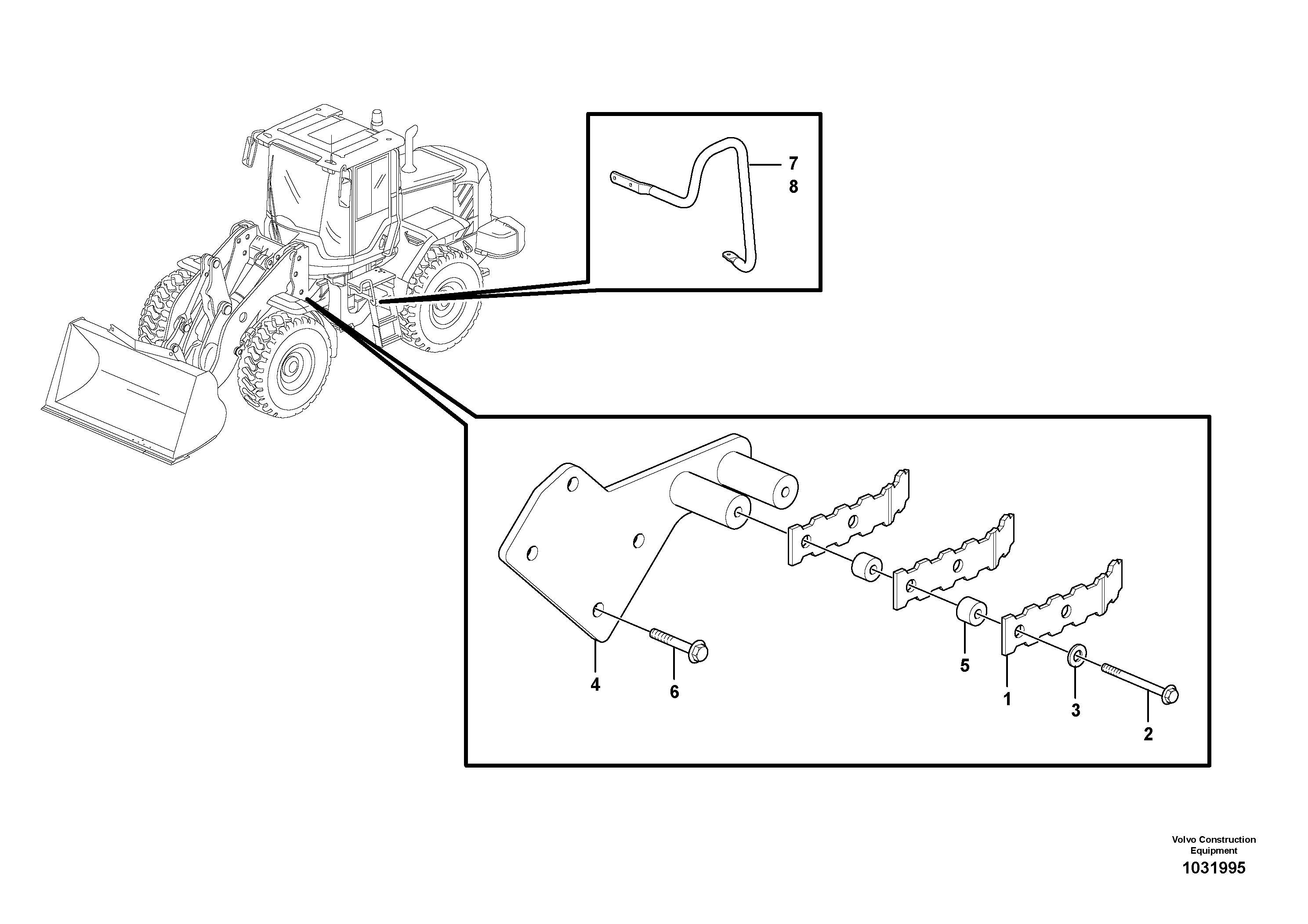 Схема запчастей Volvo L90E - 66403 Foot step L90E