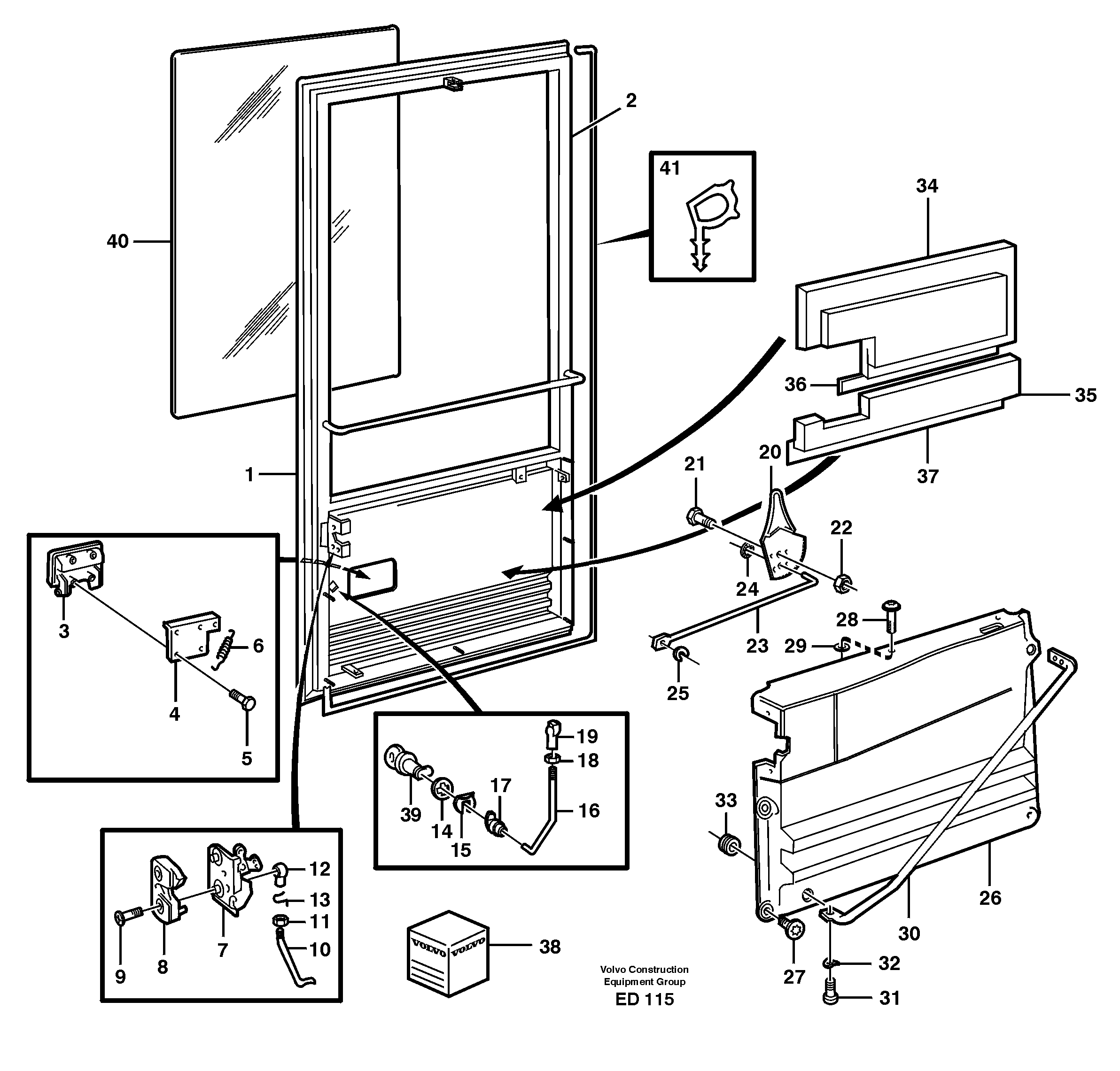 Схема запчастей Volvo L90E - 103081 Door L90E