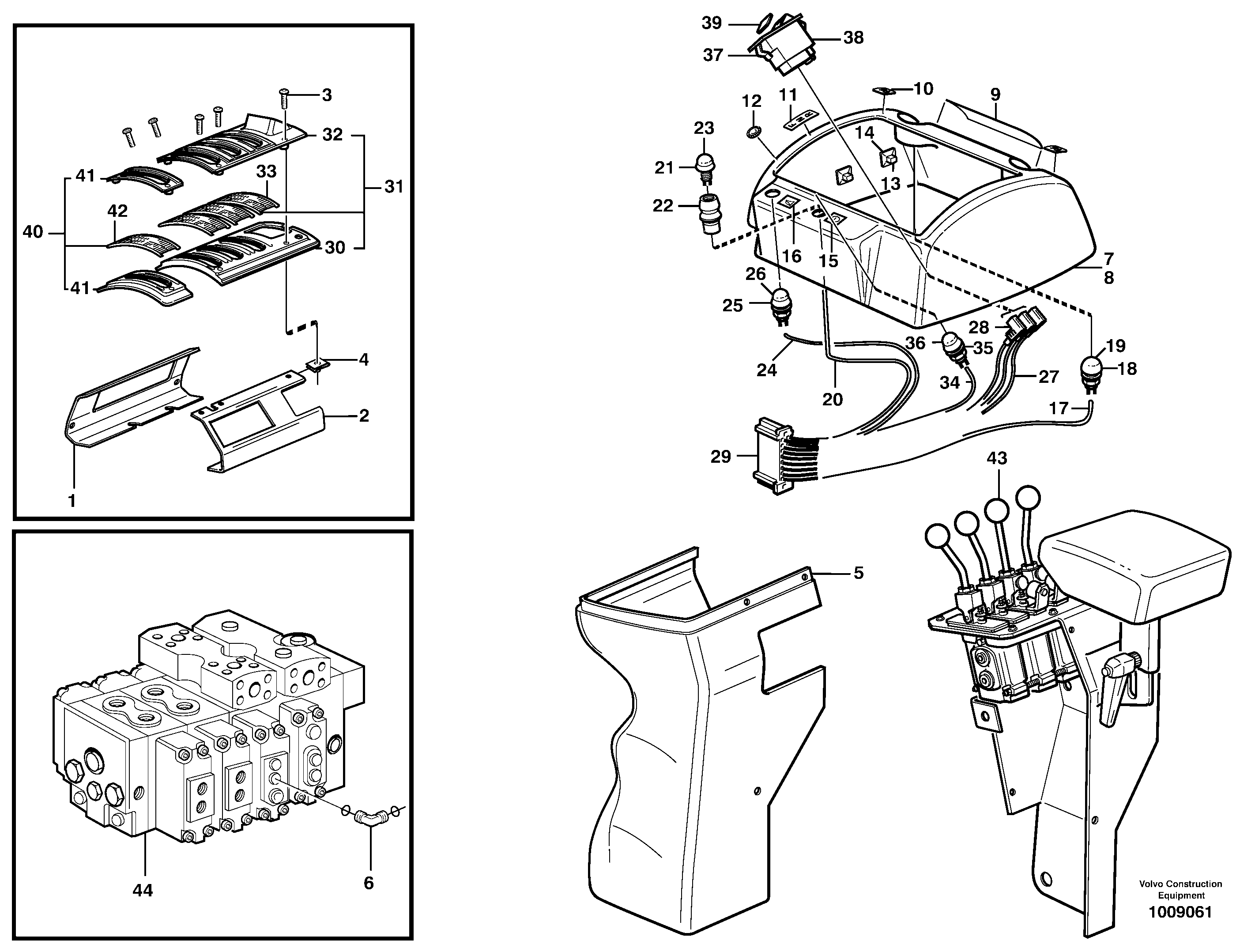 Схема запчастей Volvo L90E - 60137 Cover for servo valves L90E