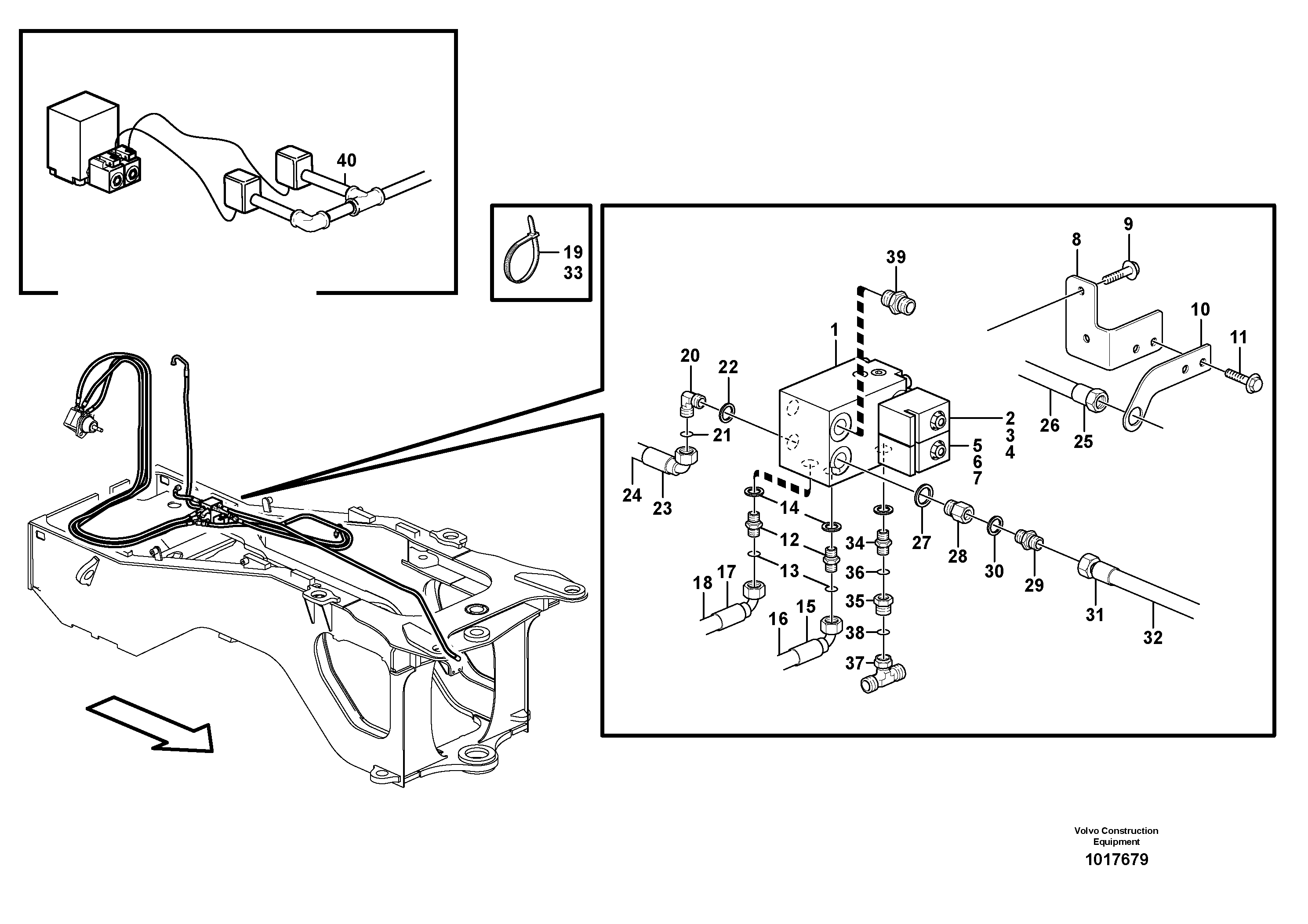 Схема запчастей Volvo L90E - 103334 Hoses to fan drive L90E