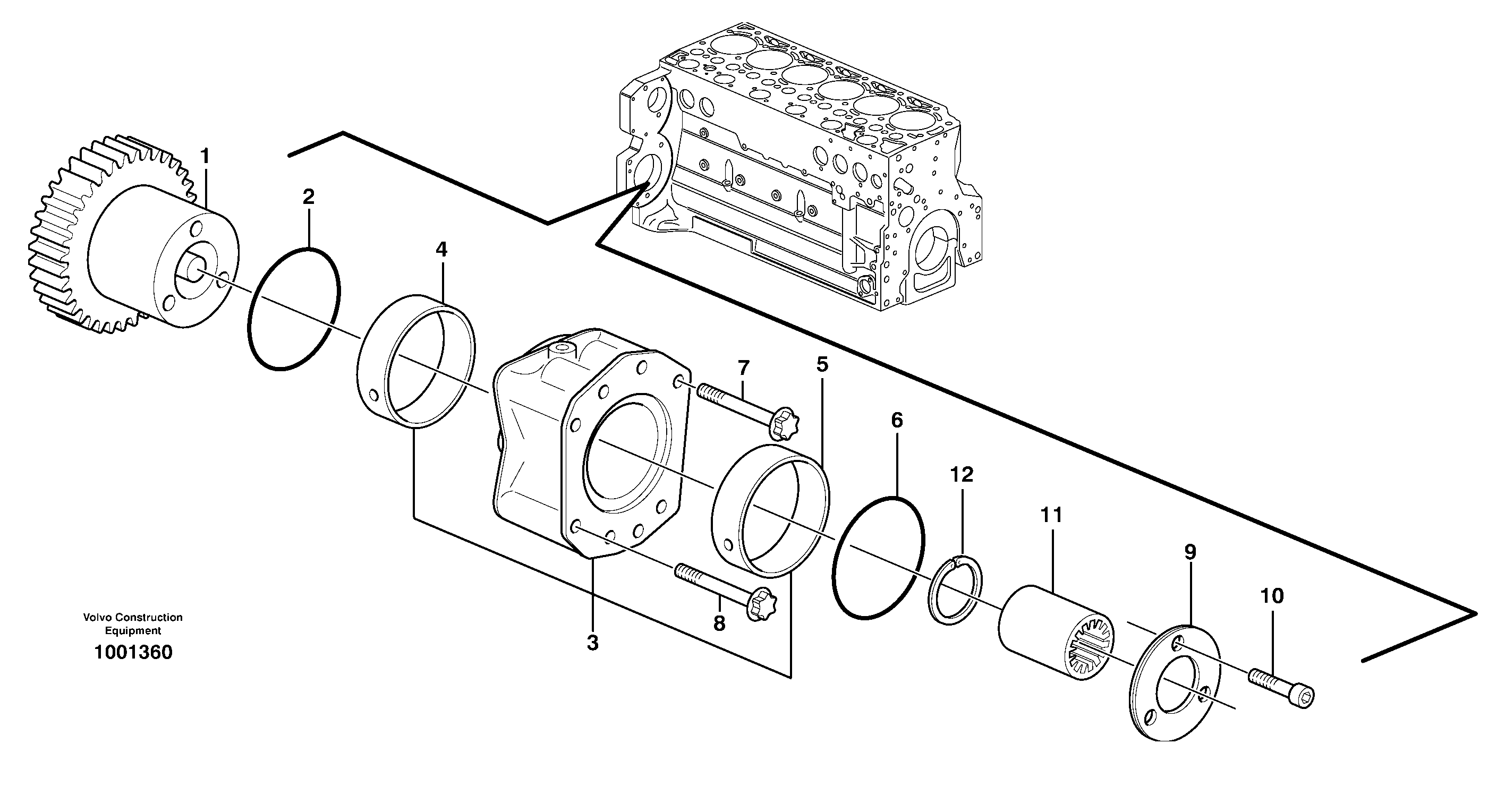 Схема запчастей Volvo L90E - 17116 Pump drive power take-off L90E