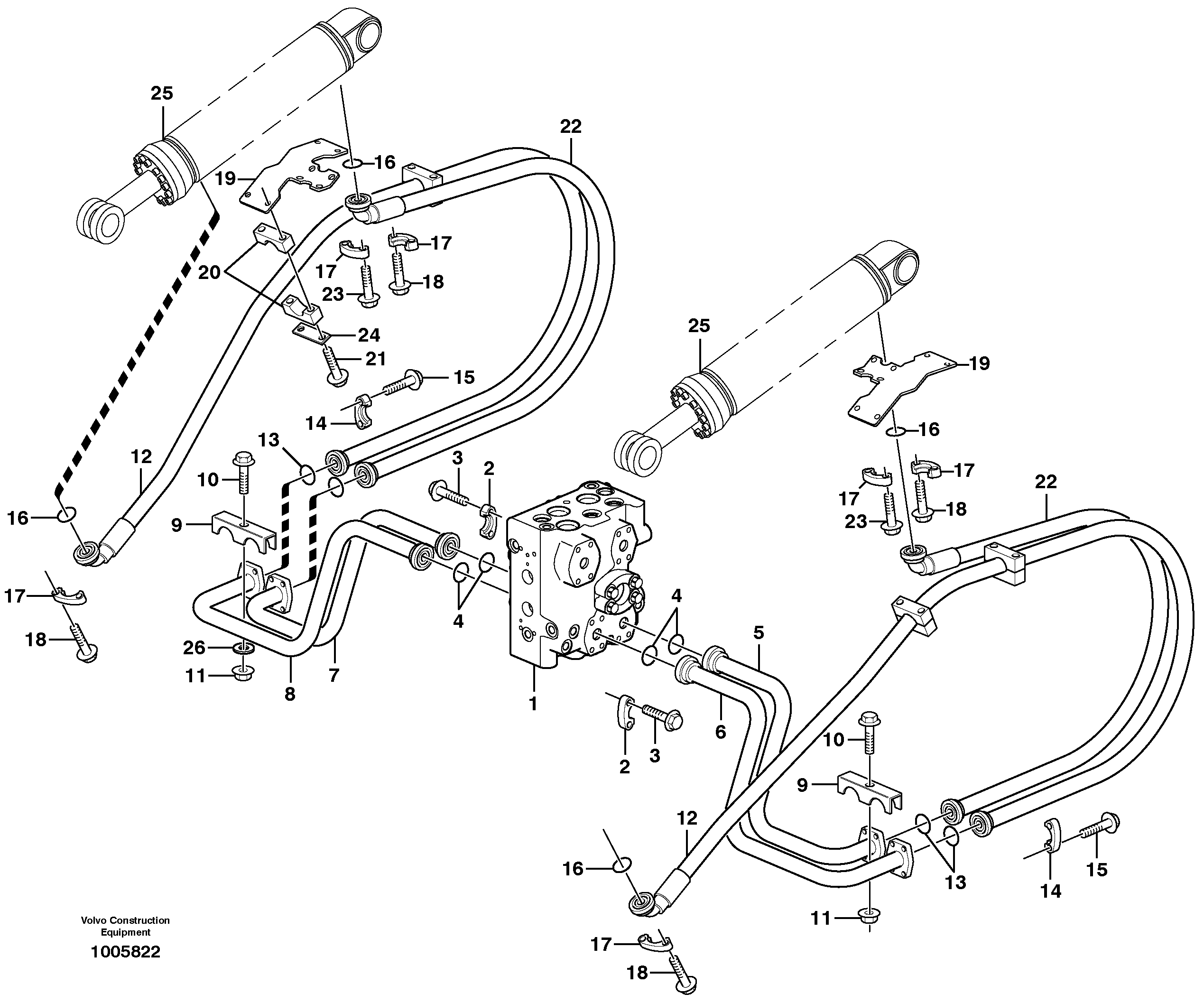 Схема запчастей Volvo L90E - 45180 Hydraulic system, lift function L90E