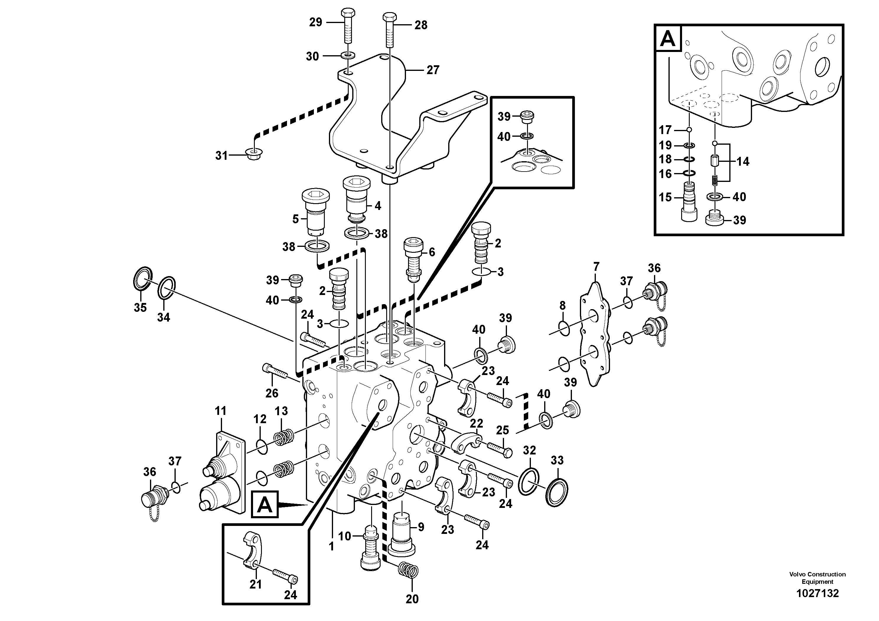 Схема запчастей Volvo L90E - 71719 Control valve with fitting parts L90E