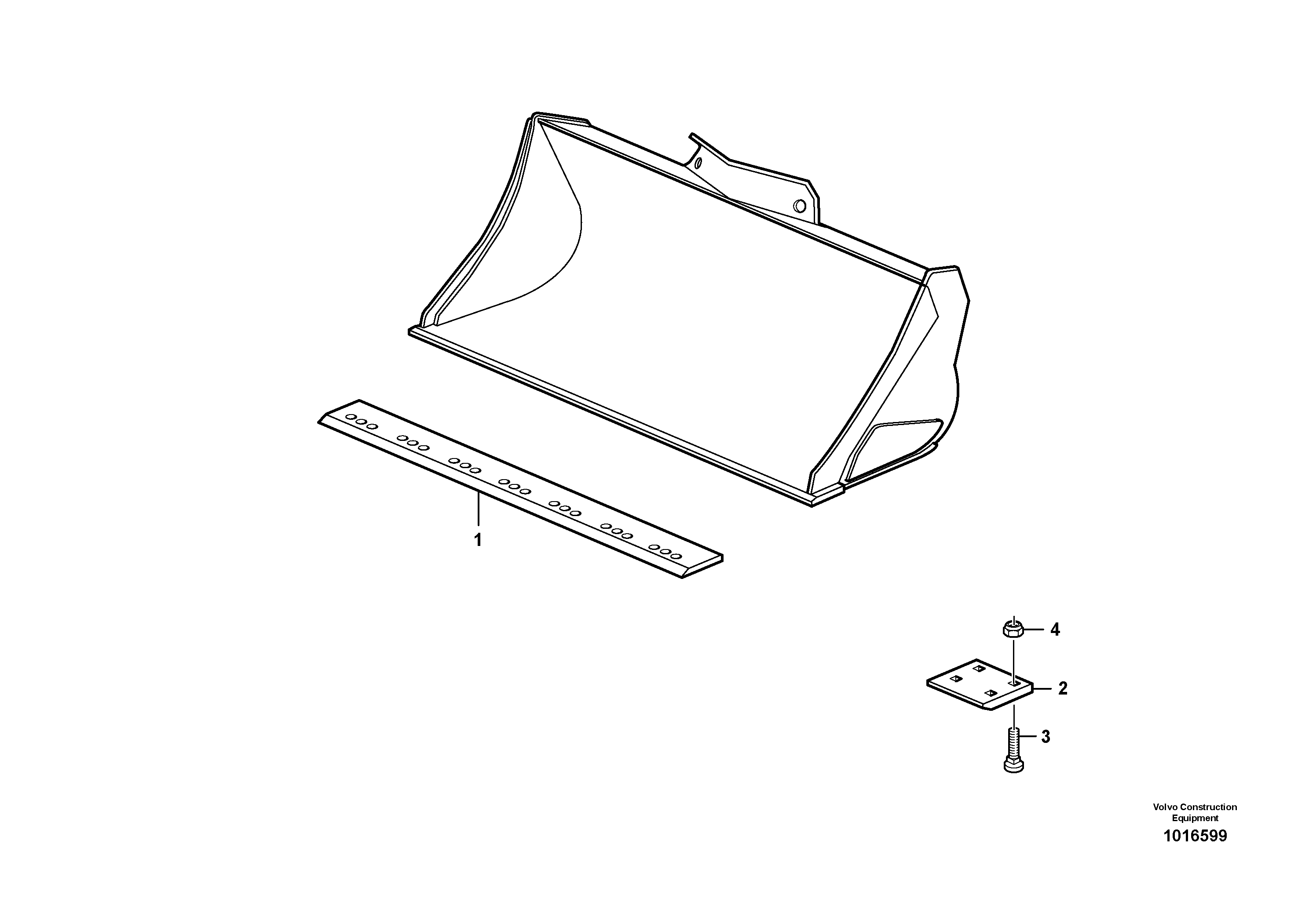 Схема запчастей Volvo L90E - 27722 Bucket, straight with teeth L90E