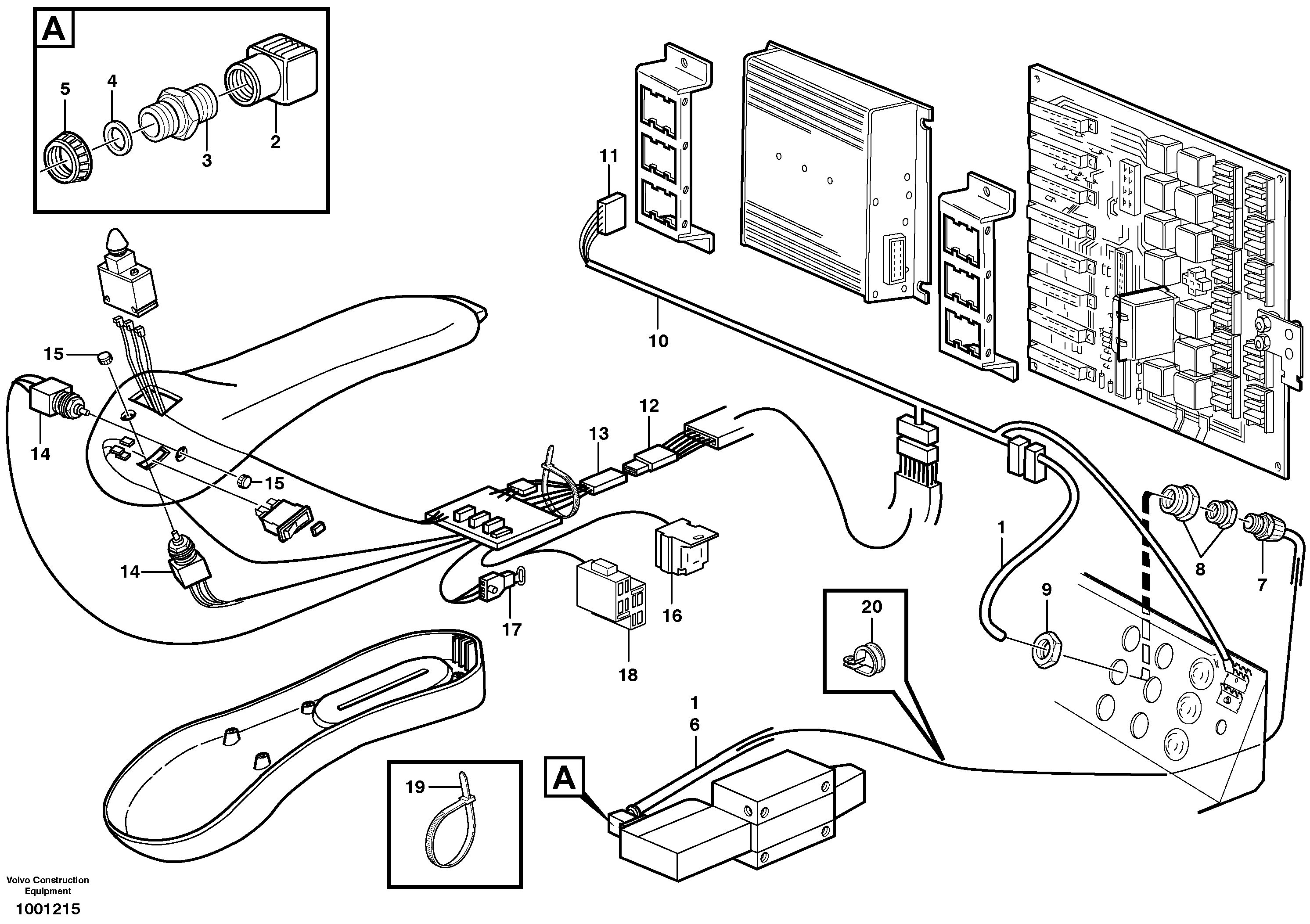 Схема запчастей Volvo L90E - 19569 Cable harness, CDC - steering L90E