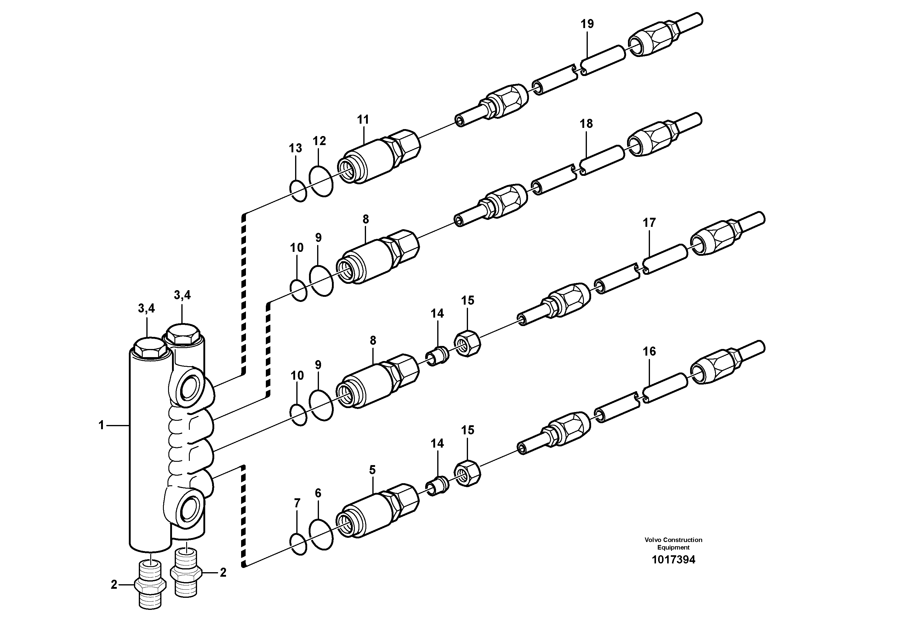 Схема запчастей Volvo L90E - 32501 Distribution block, B3 L90E