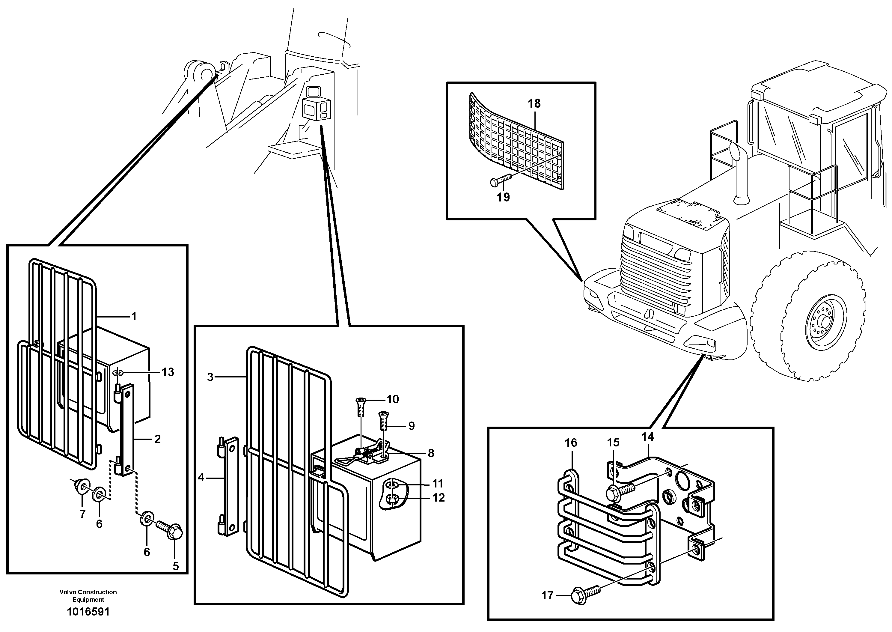 Схема запчастей Volvo L110E - 45167 Protection for lighting L110E S/N 1002 - 2165 SWE, 60001- USA,70201-70257BRA