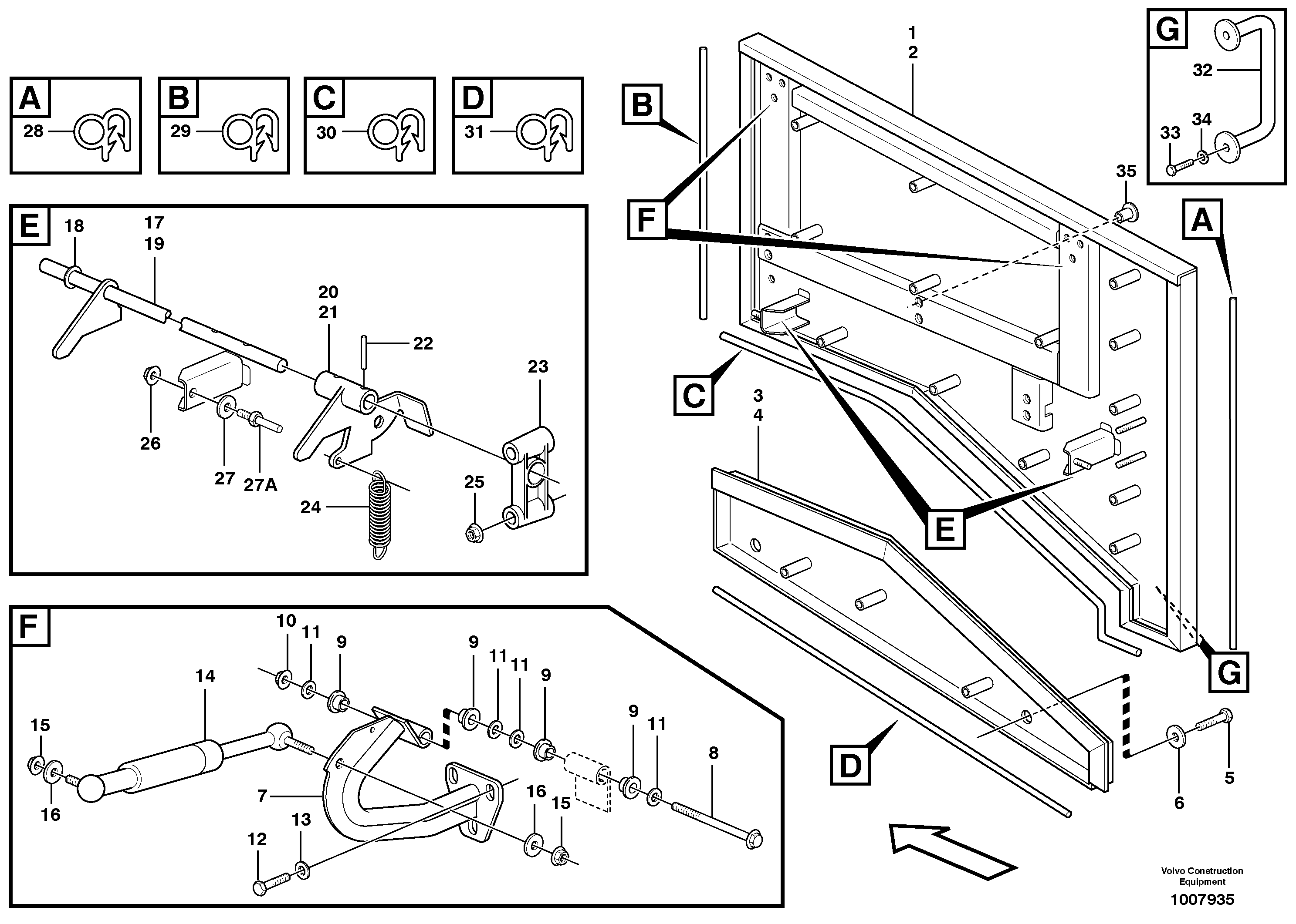 Схема запчастей Volvo L110E - 58230 Top plate, side hatches, rear L110E S/N 1002 - 2165 SWE, 60001- USA,70201-70257BRA