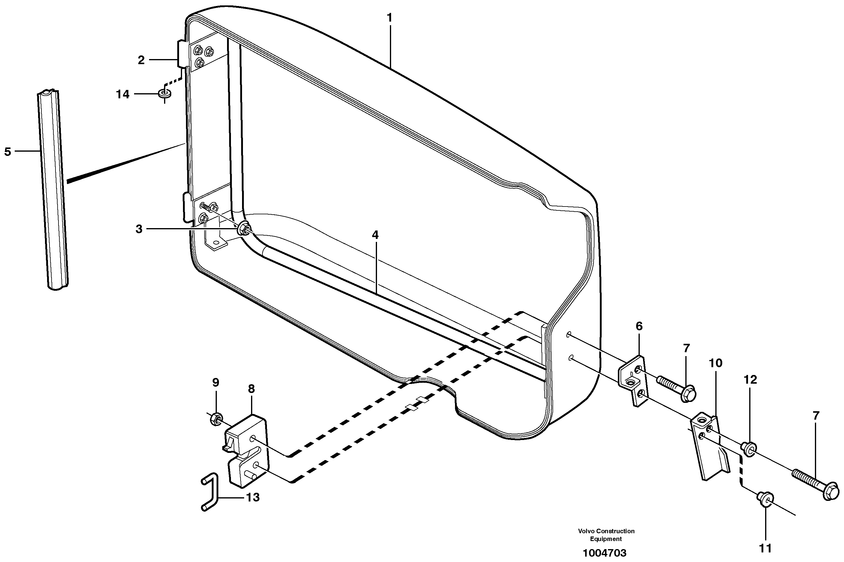 Схема запчастей Volvo L110E - 20405 Filter cover L110E S/N 1002 - 2165 SWE, 60001- USA,70201-70257BRA