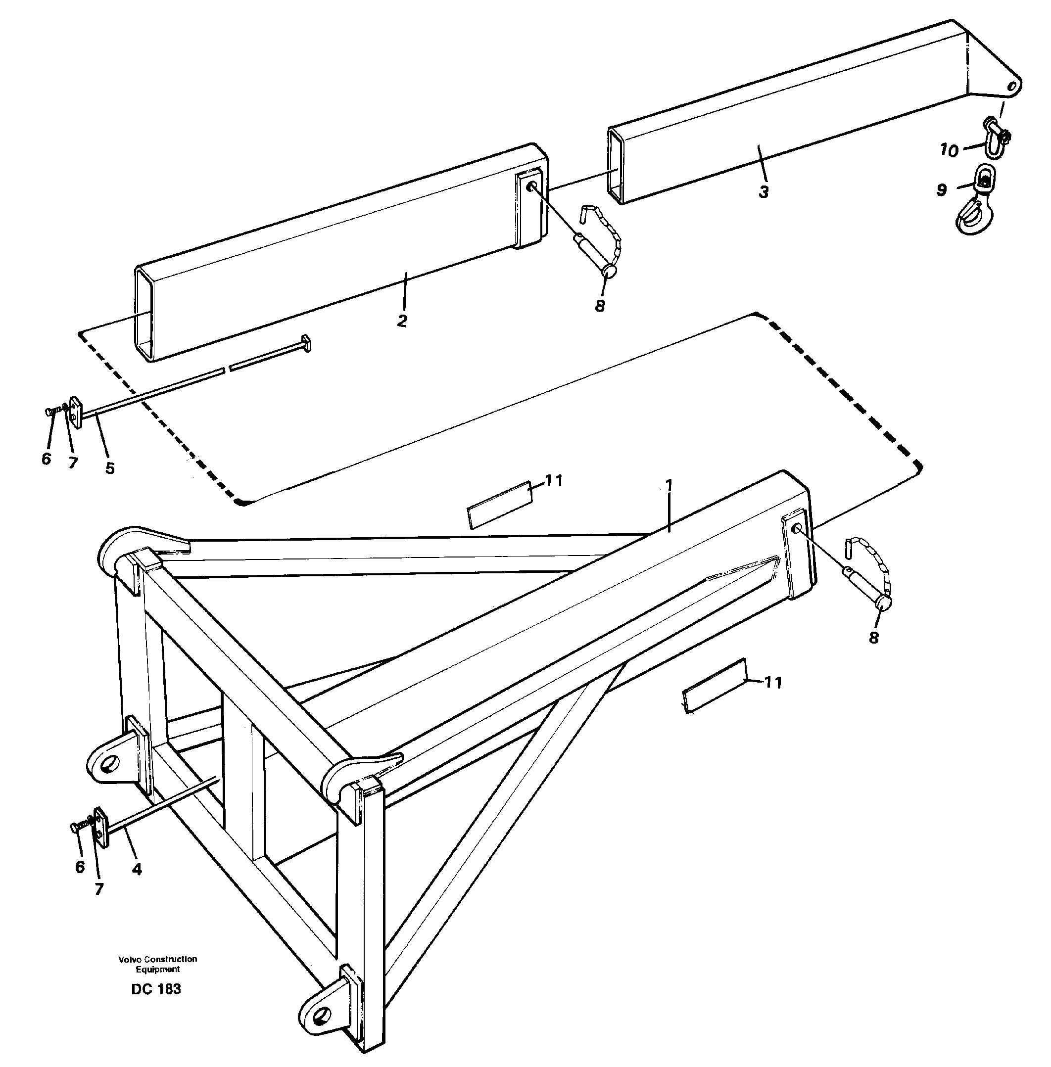 Схема запчастей Volvo L110E - 66589 Lifting arm, 3 - section ATTACHMENTS ATTACHMENTS WHEEL LOADERS GEN. D - E