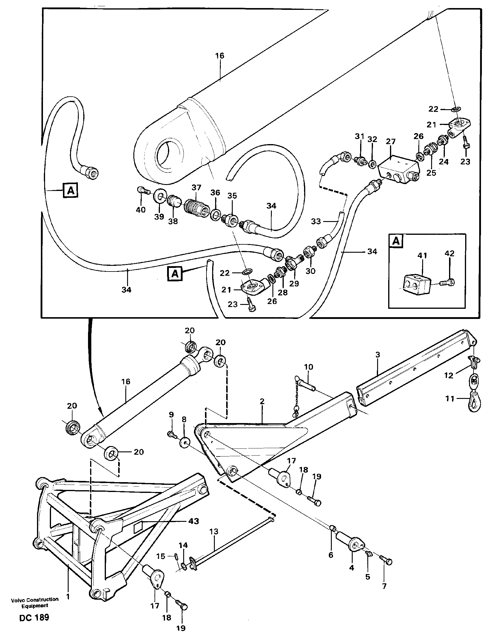 Схема запчастей Volvo L110E - 57309 Lifting arm, luffing ATTACHMENTS ATTACHMENTS WHEEL LOADERS GEN. D - E