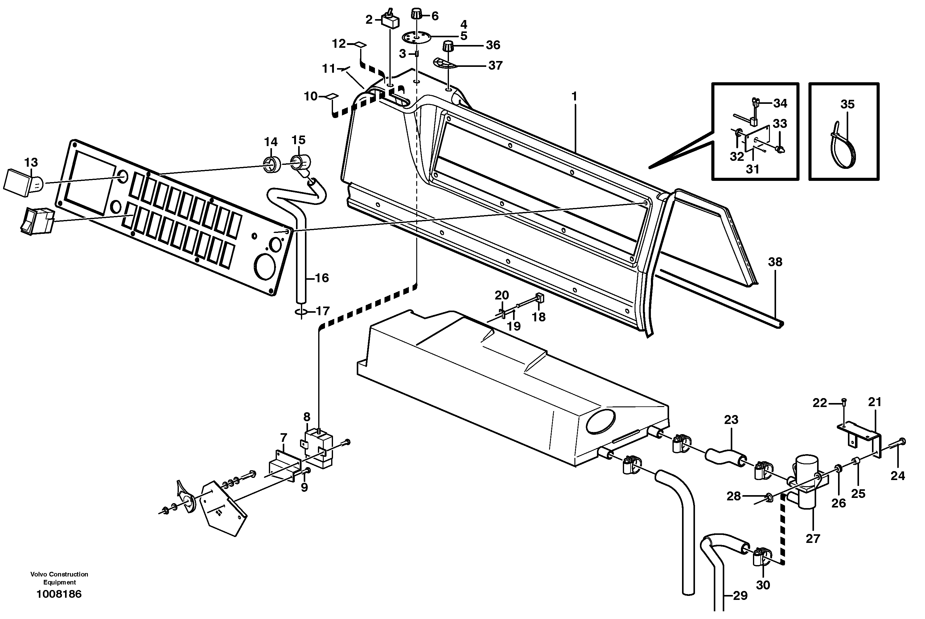 Схема запчастей Volvo L110E - 70422 Automatic temperature control L110E S/N 2202- SWE, 61001- USA, 70401-BRA