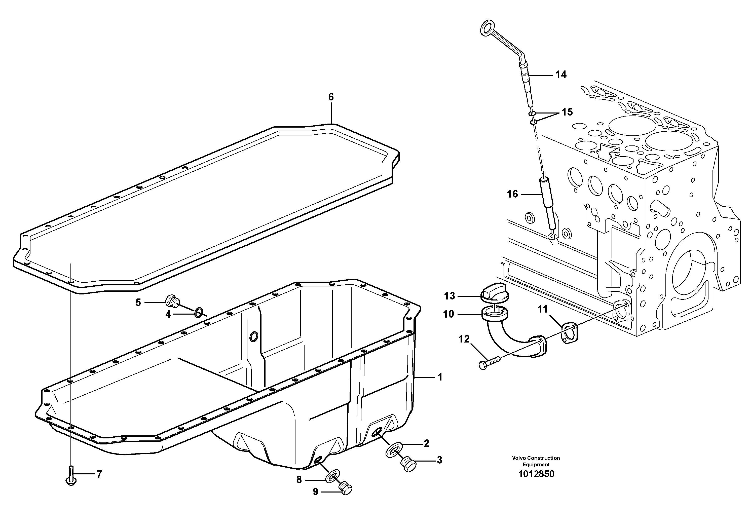 Схема запчастей Volvo L110E - 37679 Oil sump L110E S/N 1002 - 2165 SWE, 60001- USA,70201-70257BRA