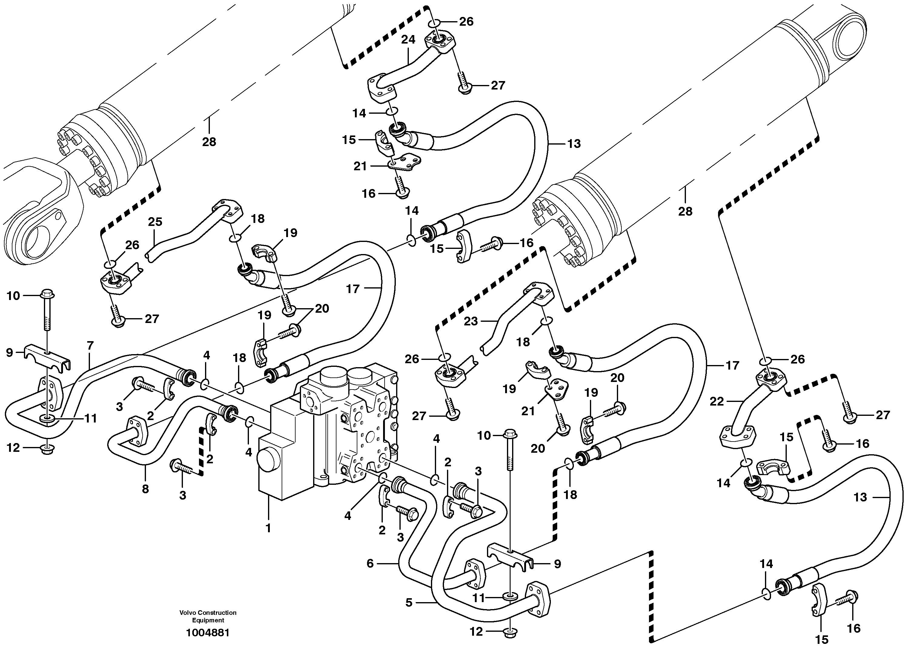 Схема запчастей Volvo L110E - 56553 Hydraulic system, lift function L110E S/N 2202- SWE, 61001- USA, 70401-BRA