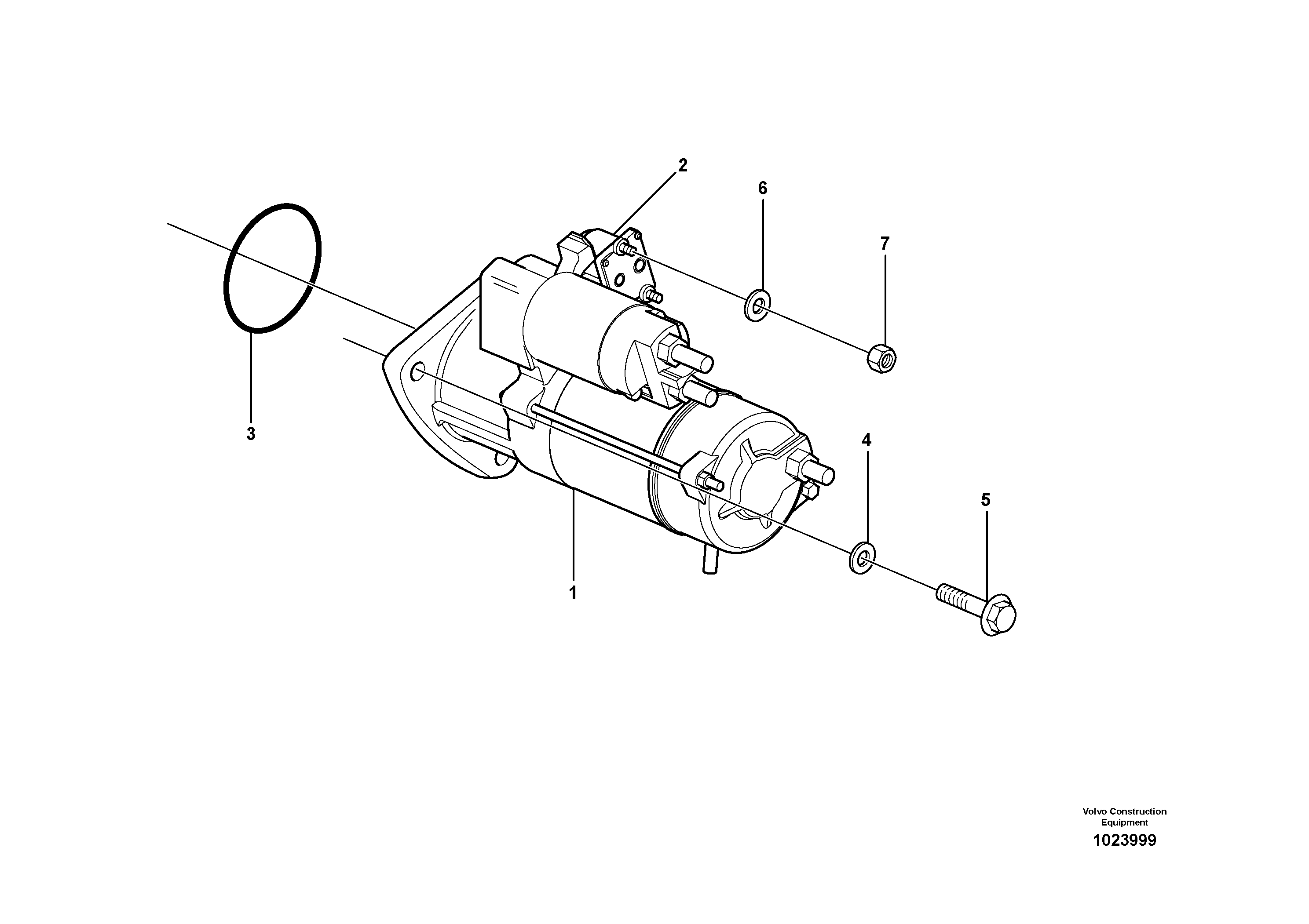 Схема запчастей Volvo L110E - 43768 Starter motor with assembling details L110E S/N 1002 - 2165 SWE, 60001- USA,70201-70257BRA