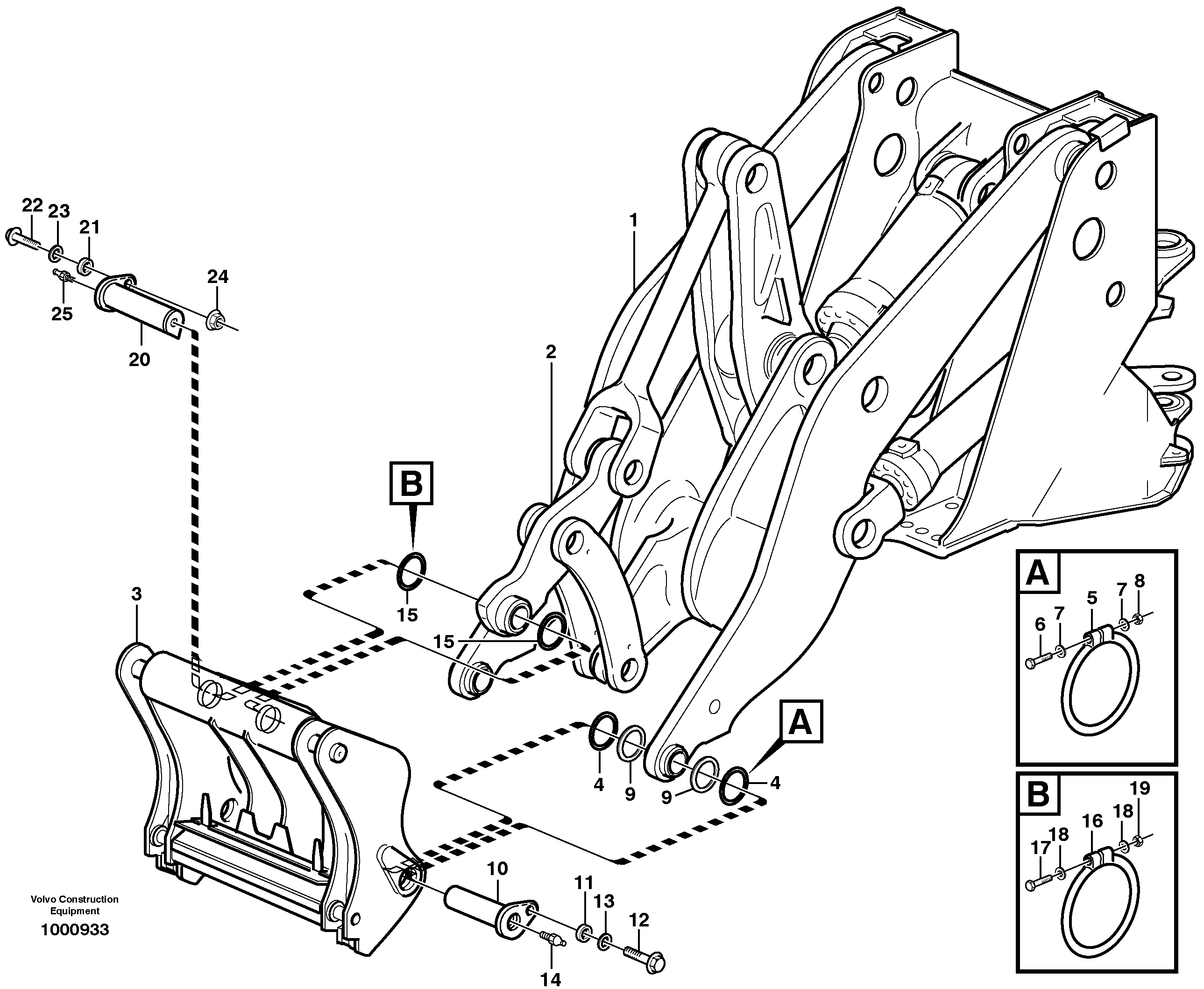 Схема запчастей Volvo L110E - 30449 Attachment bracket assembly L110E S/N 2202- SWE, 61001- USA, 70401-BRA