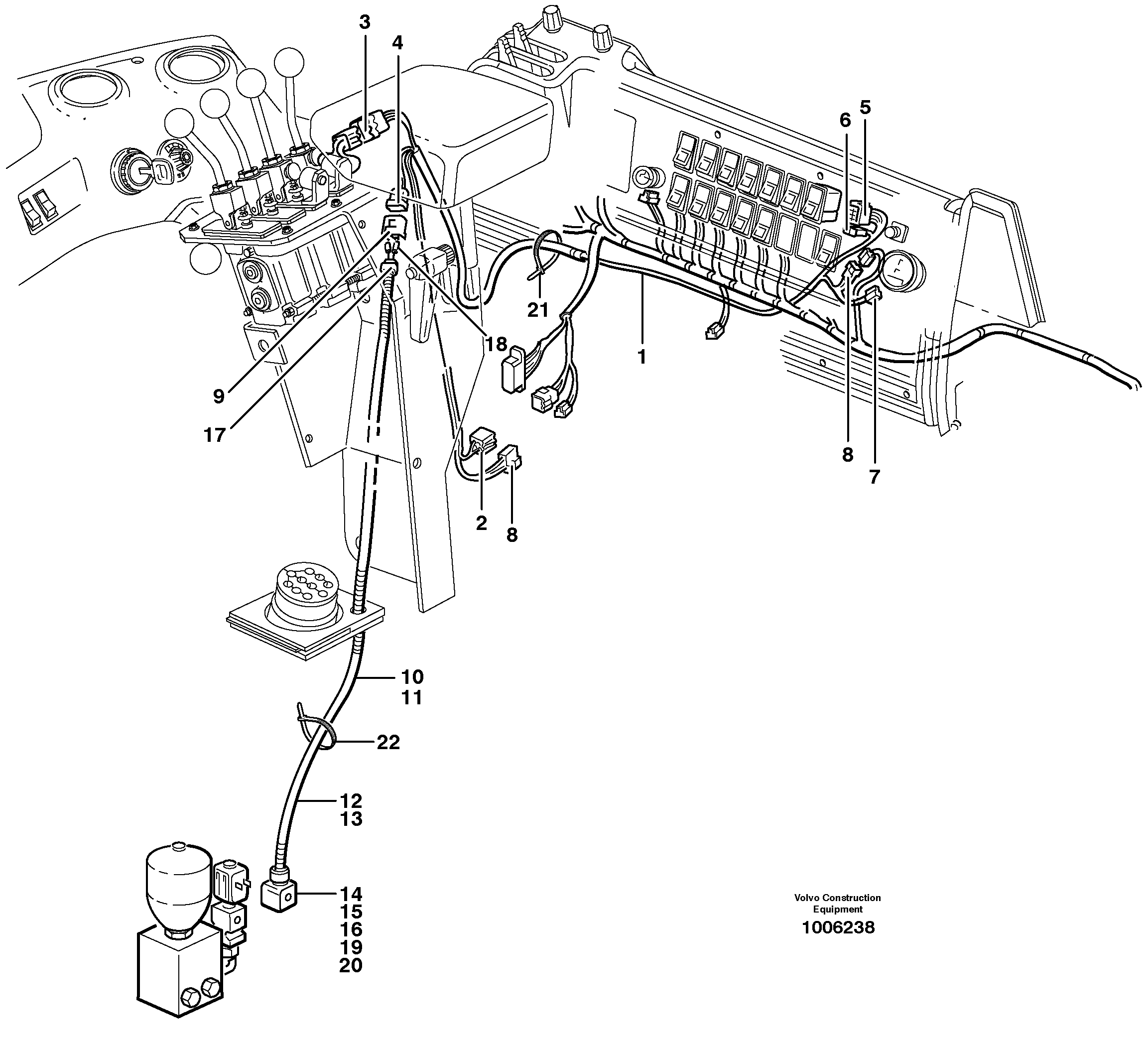 Схема запчастей Volvo L110E - 82723 Cable harness for 3rd and 4th function L110E S/N 2202- SWE, 61001- USA, 70401-BRA