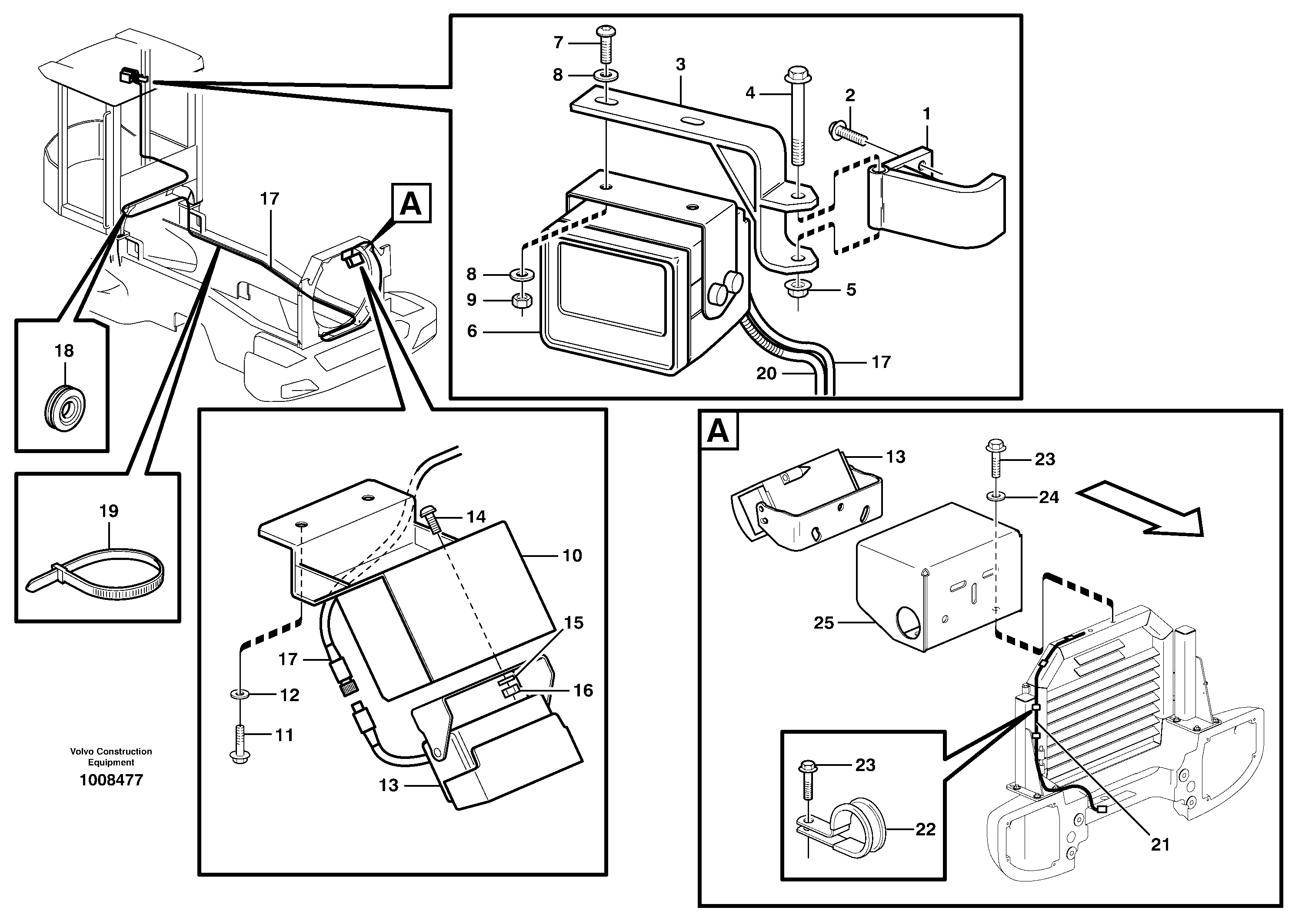 Схема запчастей Volvo L110E - 25310 Camera inclusive monitor L110E S/N 2202- SWE, 61001- USA, 70401-BRA