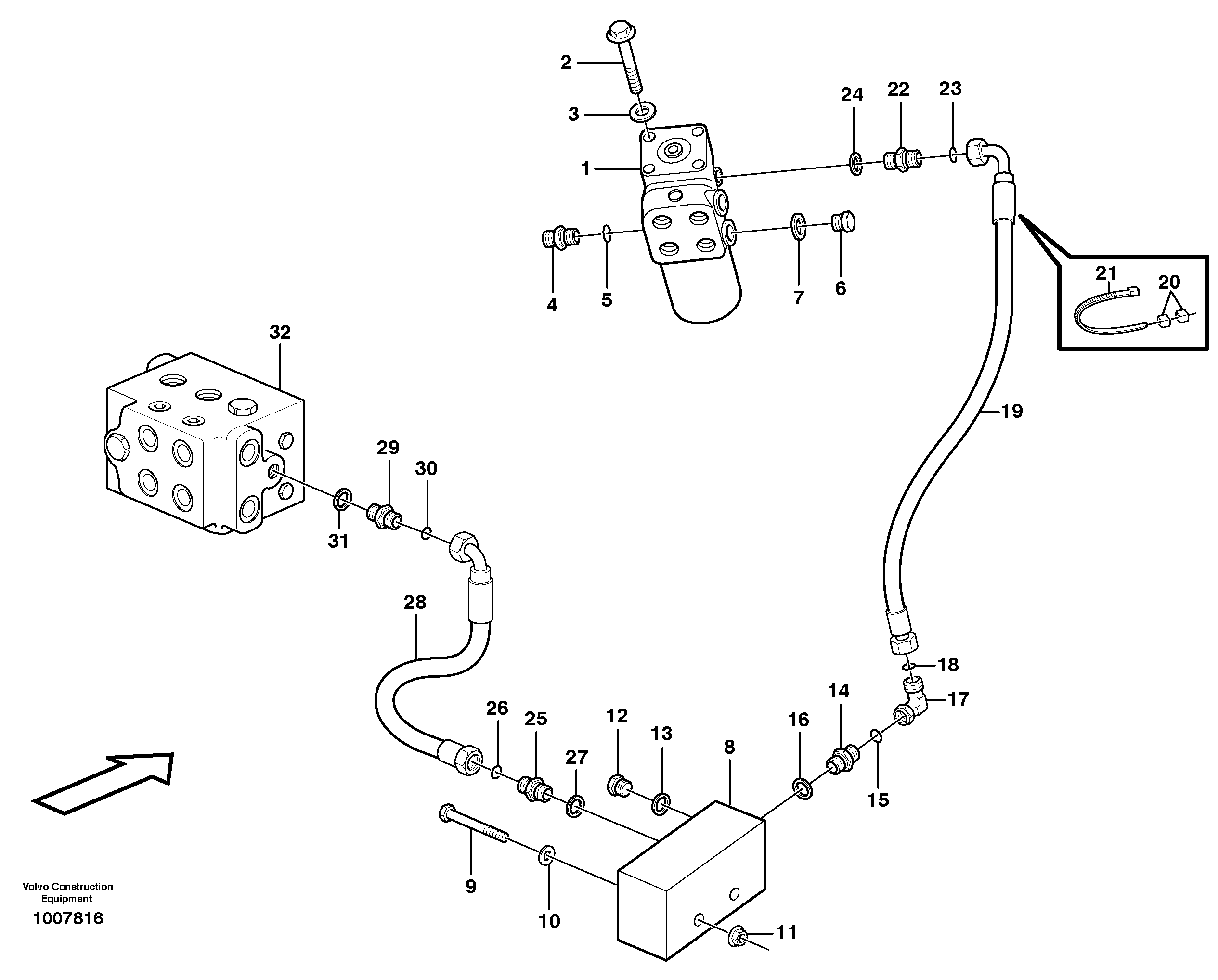 Схема запчастей Volvo L110E - 92626 Рулевая система L110E S/N 2202- SWE, 61001- USA, 70401-BRA