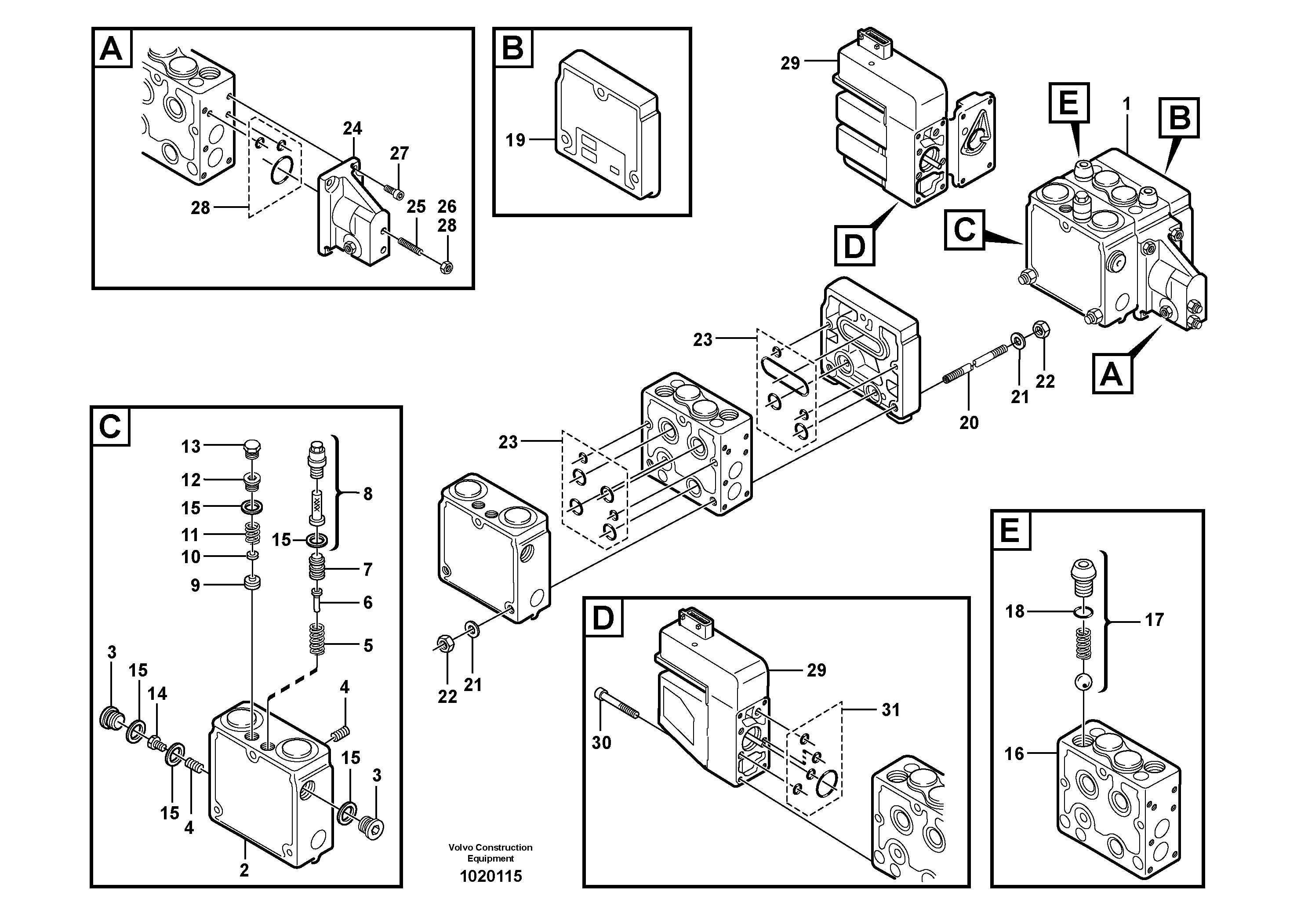 Схема запчастей Volvo L110E - 103588 Relief valve L110E S/N 2202- SWE, 61001- USA, 70401-BRA