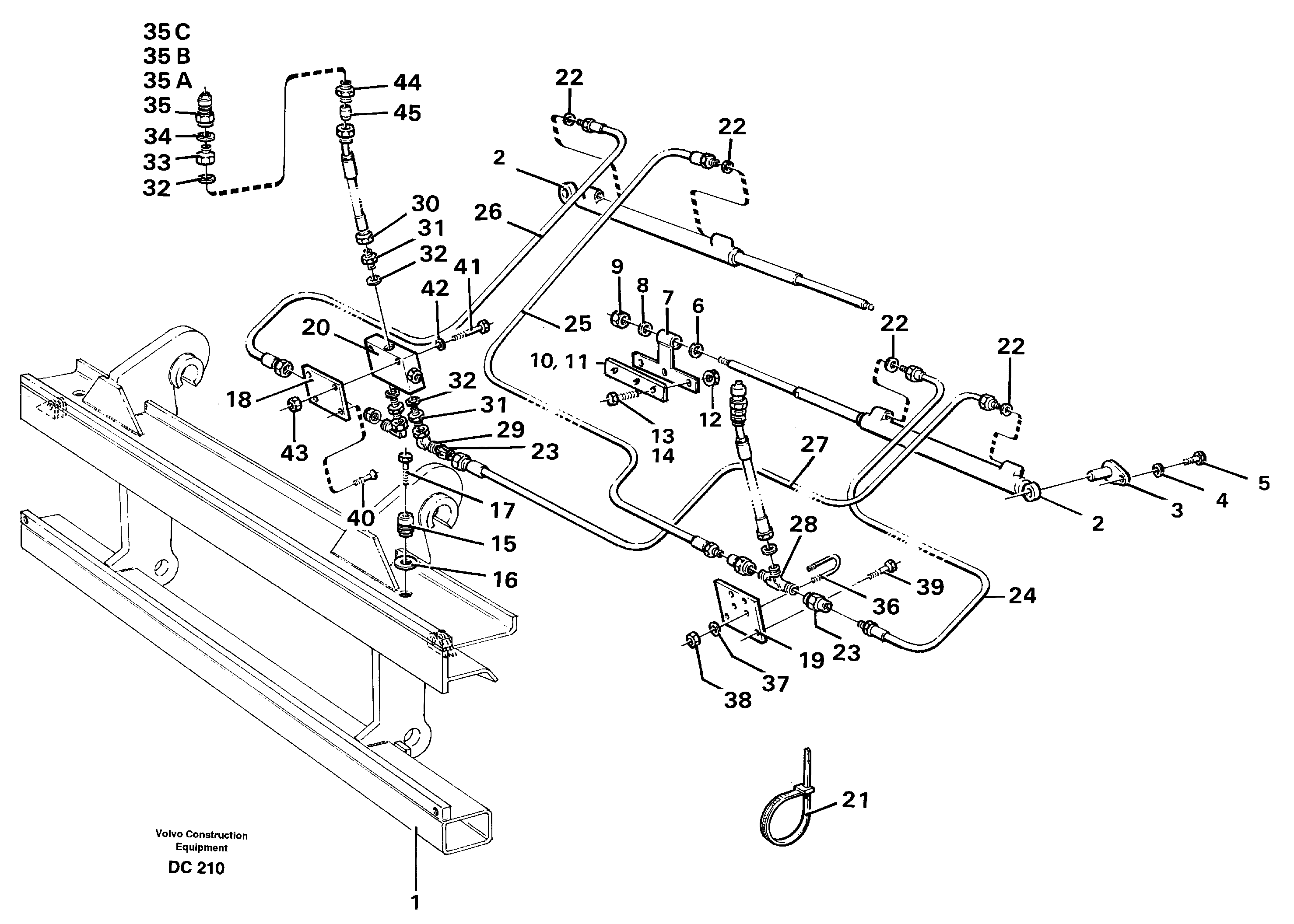 Схема запчастей Volvo L110E - 16617 Fork spreader ATTACHMENTS ATTACHMENTS WHEEL LOADERS GEN. D - E