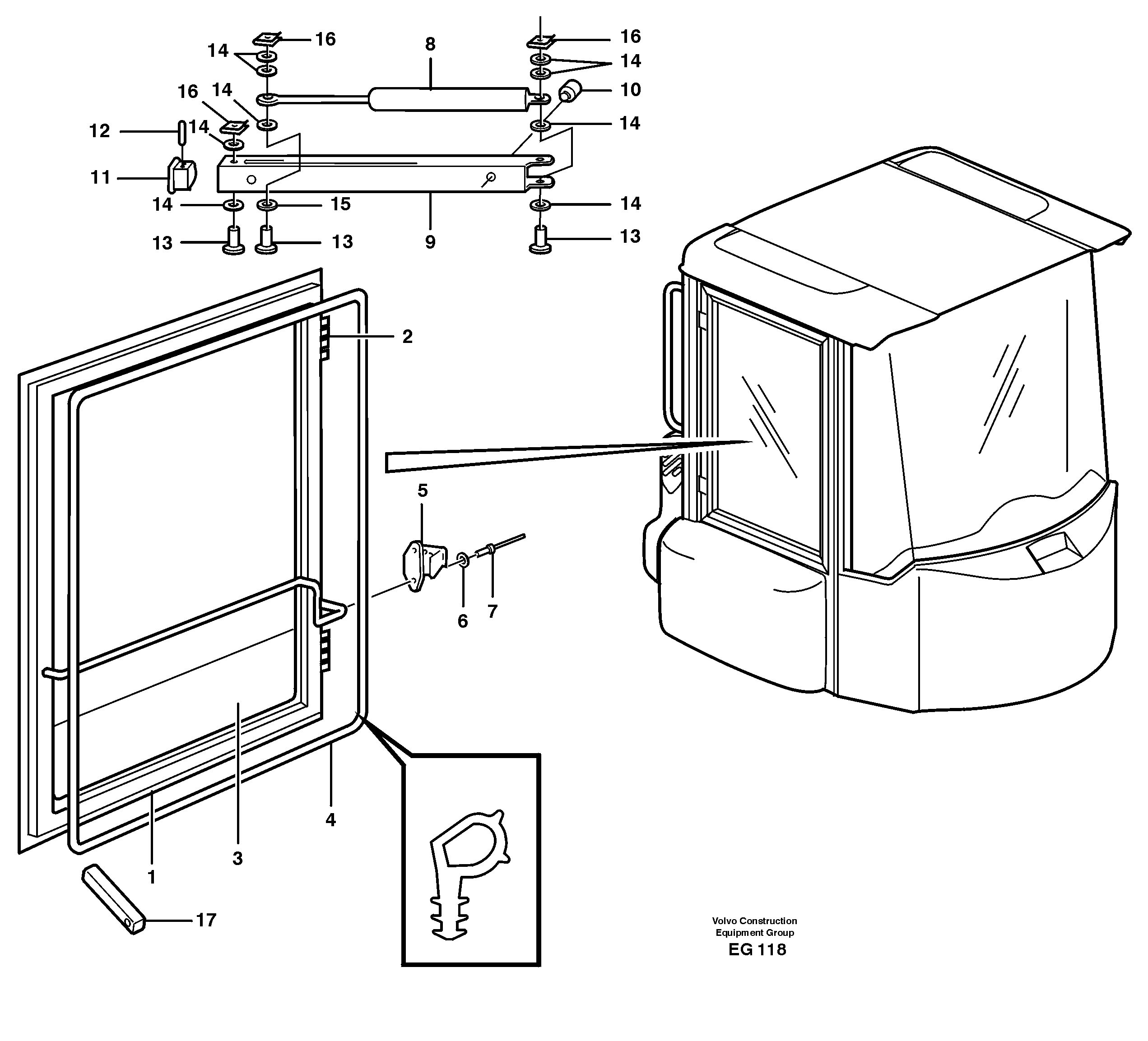 Схема запчастей Volvo L180D - 19650 Windows L180D