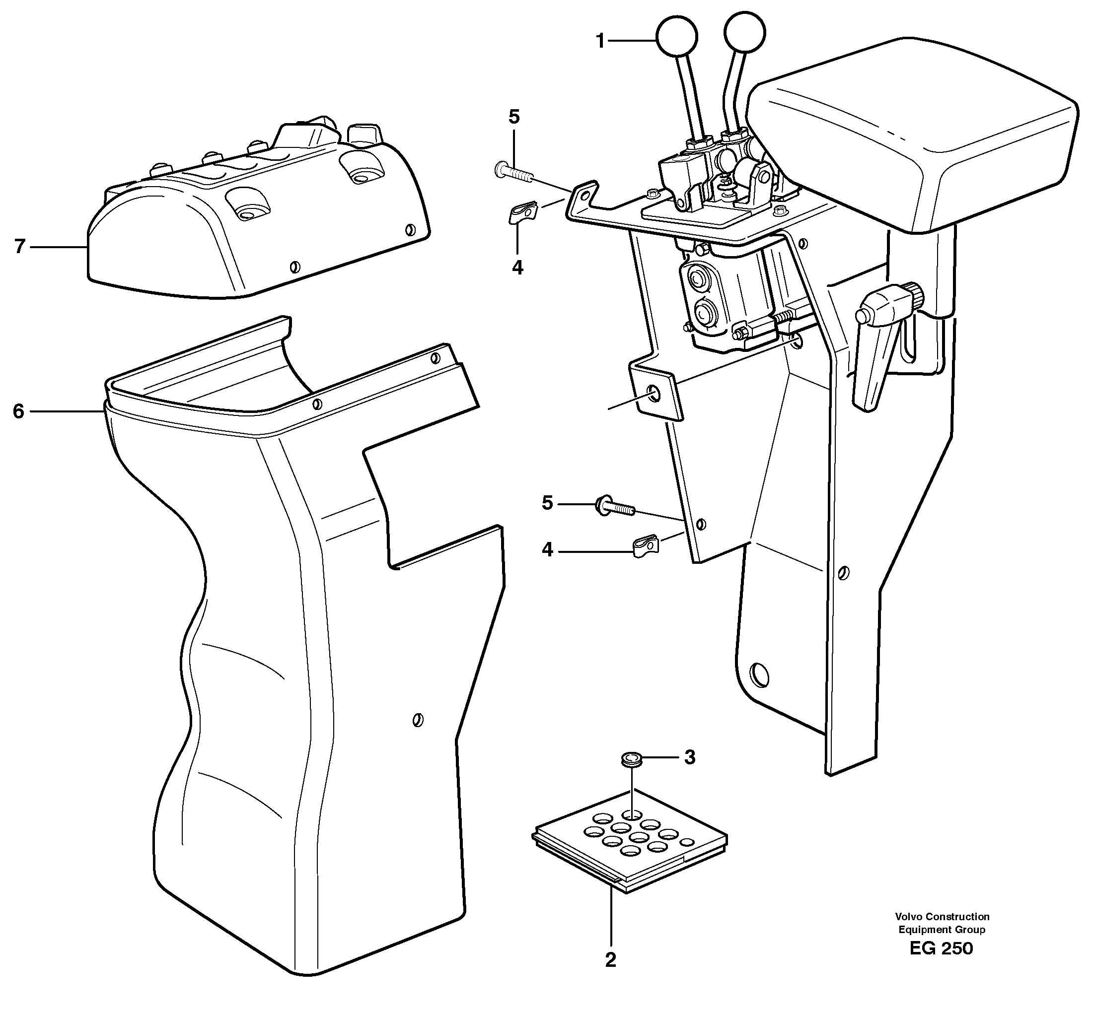 Схема запчастей Volvo L180D - 20667 Cover for servo valves L180D