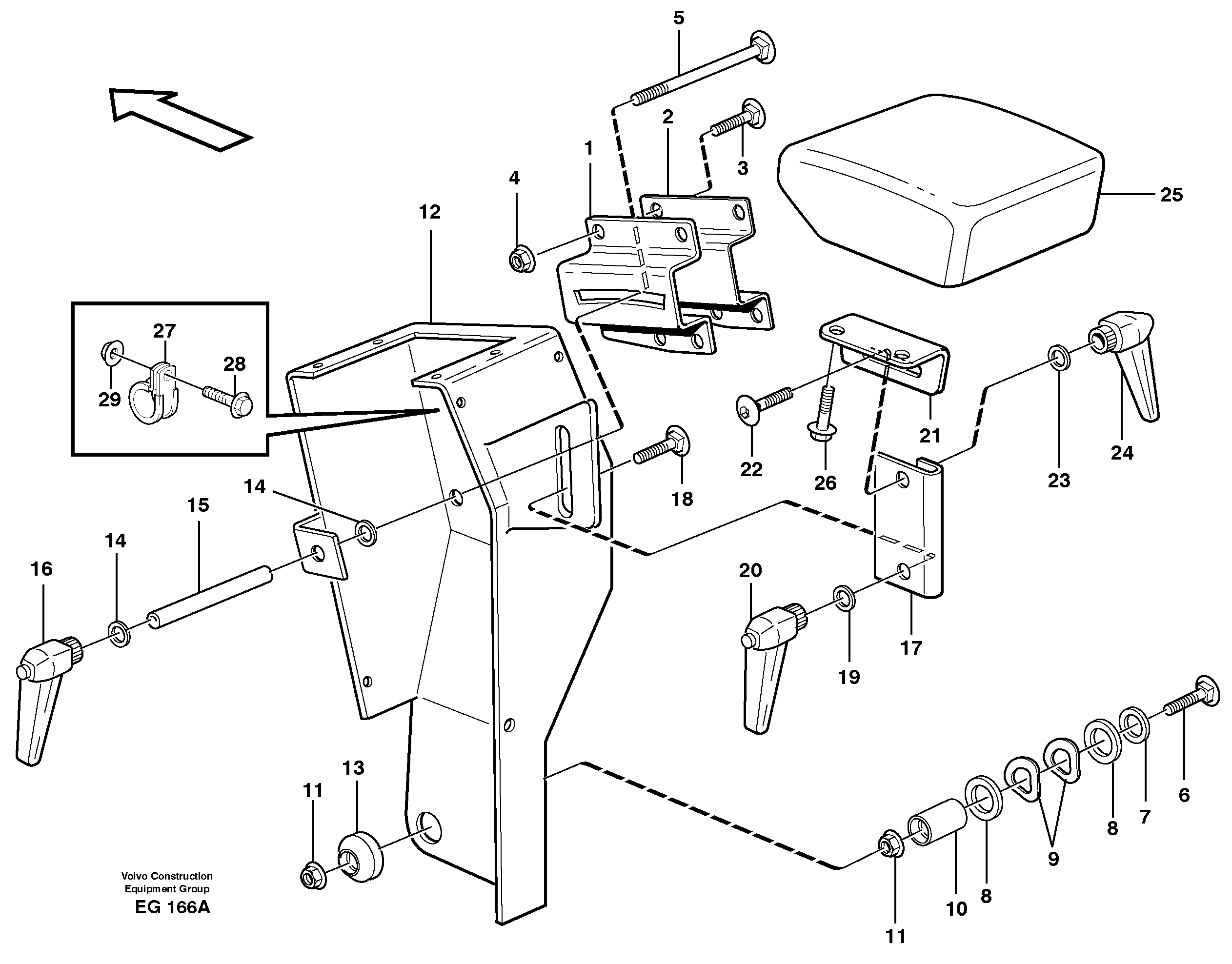 Схема запчастей Volvo L180D - 83814 Armrest L180D