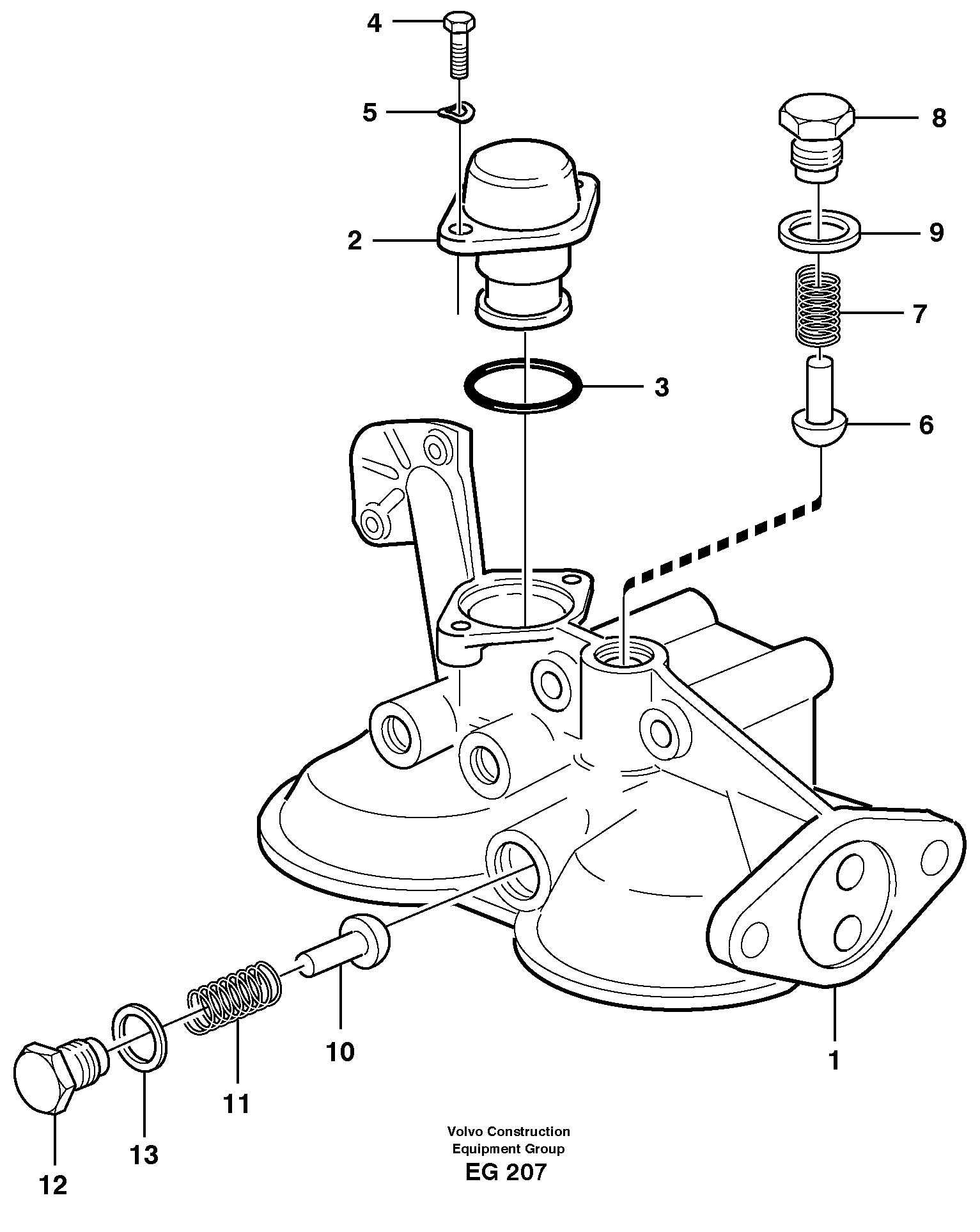 Схема запчастей Volvo L180D - 47259 Housing, oil filter L180D