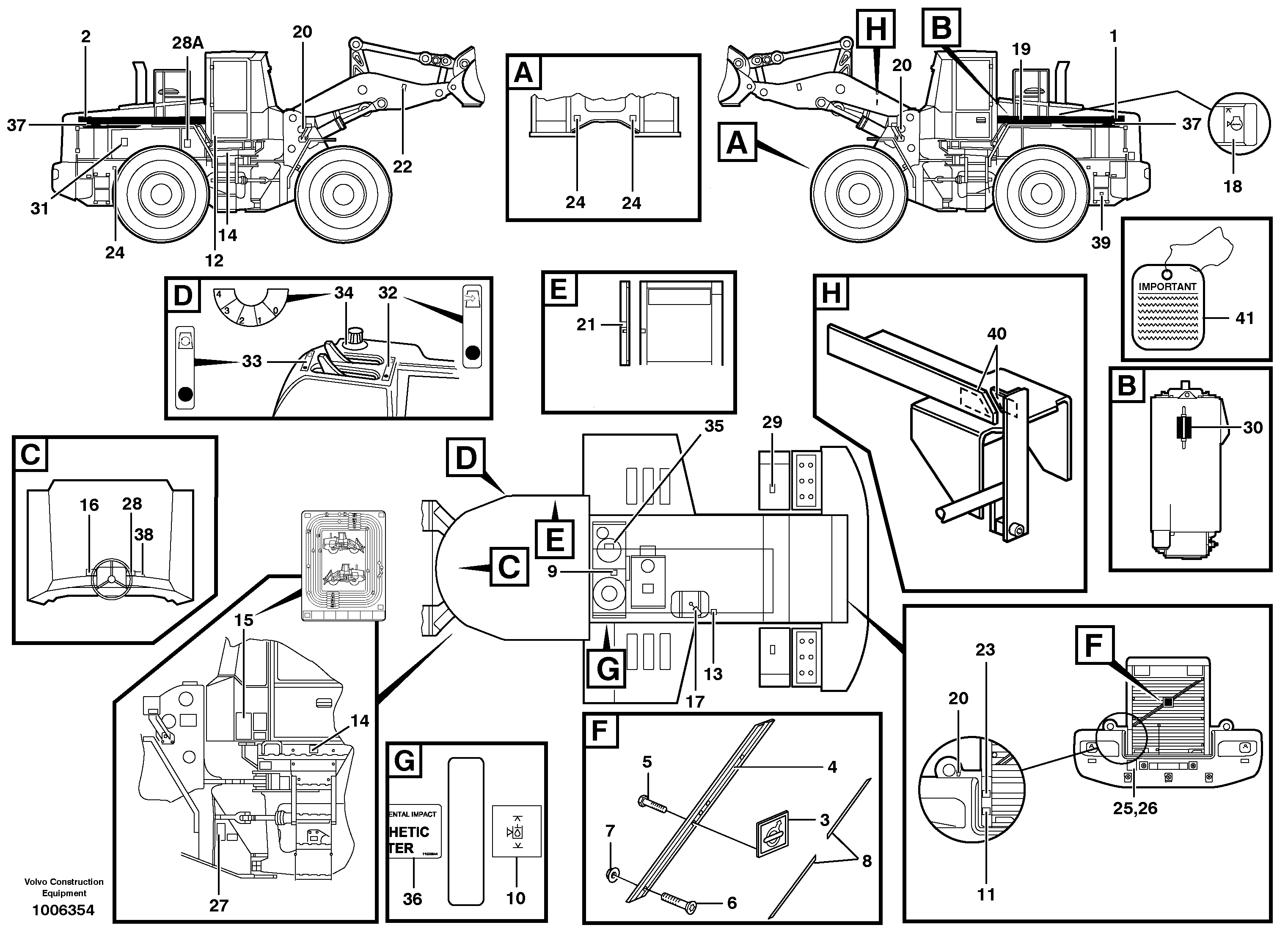 Схема запчастей Volvo L180D - 4639 Sign plates and decals L180D